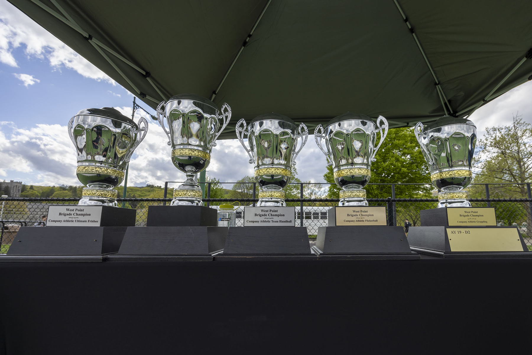 Brigade finalist teams and individuals competed in the Spring Brigade Athletics Championships among company athletic teams on May 1 at Daly Field and the Arvin Cadet Physical Development Center. The finalists competed in five sports to include Flickerball, Ultimate Frisbee, Orienteering, Team Handball and Grappling under the purview of the Department of Physical Education.   (Photo by Christopher Hennen/USMA PAO)