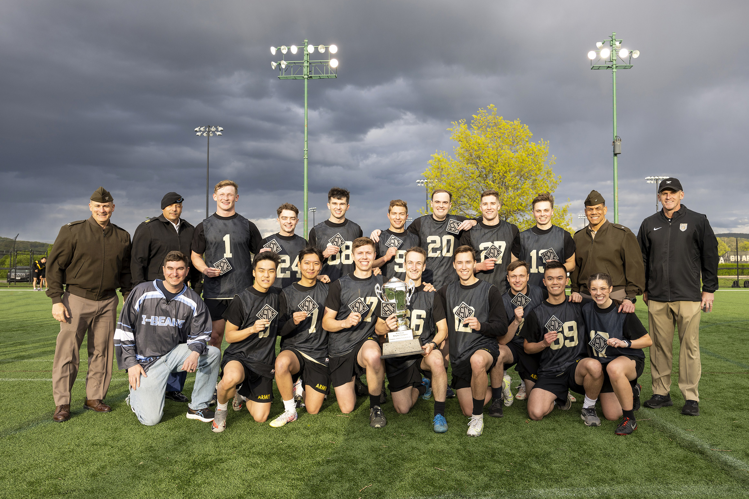 Brigade finalist teams and individuals competed in the Spring Brigade Athletics Championships among company athletic teams on May 1 at Daly Field and the Arvin Cadet Physical Development Center. The finalists competed in five sports to include Flickerball, Ultimate Frisbee, Orienteering, Team Handball and Grappling under the purview of the Department of Physical Education.   (Photo by Christopher Hennen/USMA PAO)