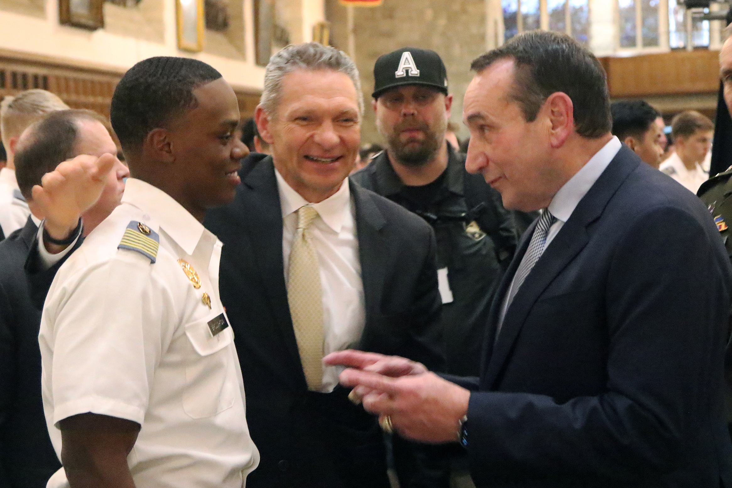 The Department of Physical Education hosted the 17th annual Mike Krzyzewski Teaching Character Through Sport Award May 4 at the Cadet Mess Hall. The award recognizes West Point cadet-athletes, coaches, officers in charge (OIC) and sport educators for their outstanding commitment to the development of noble character through athletic participation and leadership. During the ceremony, six winners and six runners-up from three categories of athletics – Company Athletics (CA), Competitive Club Athletics (CCA)