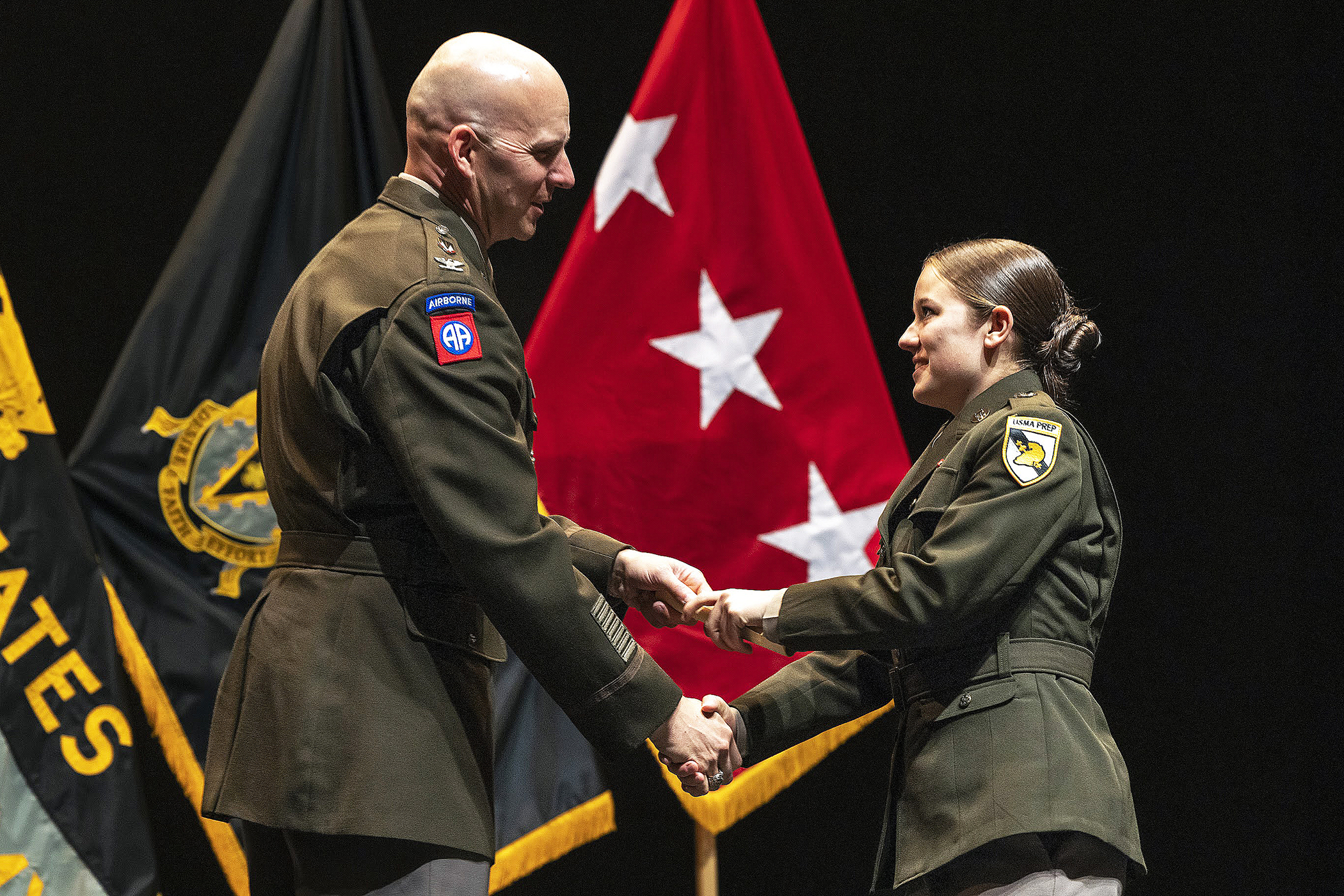 The Class of 2023 Graduation and Commencement Ceremony for the U.S. Military Academy Preparatory School (USMAPS) took place May 13 at Eisenhower Hall at West Point, in front the USMAPS 31st Commandant Col. Rick Johnson, Command Sgt. Maj. Addley Saimbert, Academic Dean Melanie Wong Dodge, USMAPS leadership, family and friends.    (Photo by Christopher Hennen/USMA PAO)