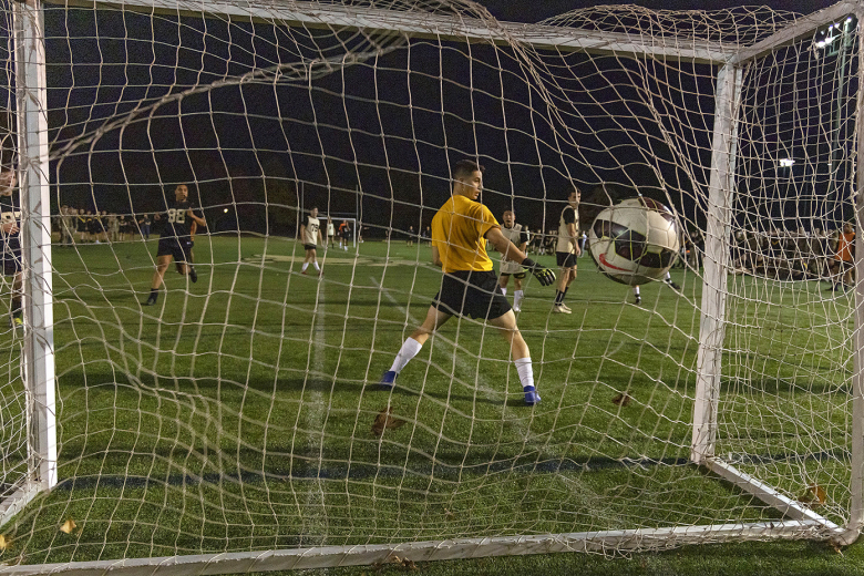 The Company Athletics Fall Brigade Championships in soccer, flag football, submission grappling, functional fitness and basketball took place Monday at Daly Field and the Arvin Cadet Physical Development Center. The brigade finalists in company athletics competed in the championships as a part to enhance esprit de corps within the Corps of Cadets. The brigade winners and runner-ups were Company D-1 over Company C-4 in soccer, Company D-1 defeating Company D-3 in flag football, Company C-2 was victorious