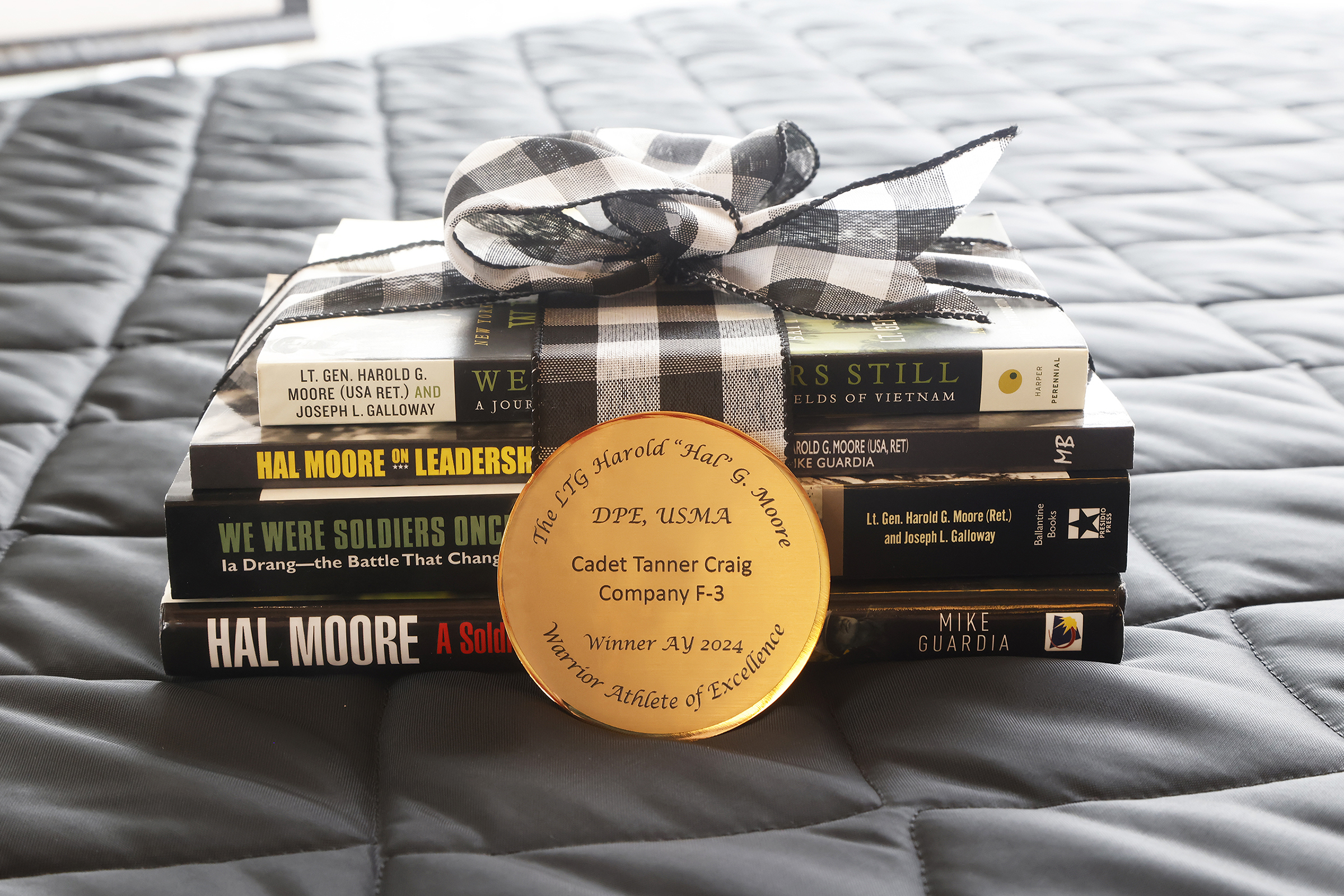 The Department of Physical Education hosted the 12th annual Lt. Gen. Harold “Hal” G. Moore Warrior Athlete of Excellence Award Nov. 9 in the Haig Room at Jefferson Hall. This year’s recipients of the award were Class of 2024 Cadets Tanner Craig and Megan Nkamwa. Craig competes with the Army West Point wrestling team and Nkamwa participates with the Army West Point boxing team. The award recognizes one male and one female first-class cadet each year.