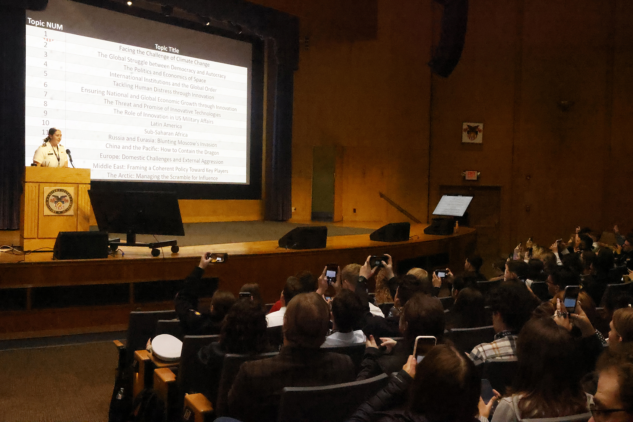 The Department of Social Sciences and the U.S. Military Academy welcomed students from around the country and the world to West Point from Nov. 1-4 for the 74th annual Class of 1971 Student Conference on U.S. Affairs. SCUSA is attended by 185 undergraduate students from 92 universities from the United States, 15 international students from nine countries, and 20 cadets from domestic and international military academies. There are several USMA cadets who serve as delegates, staff, task force members and room