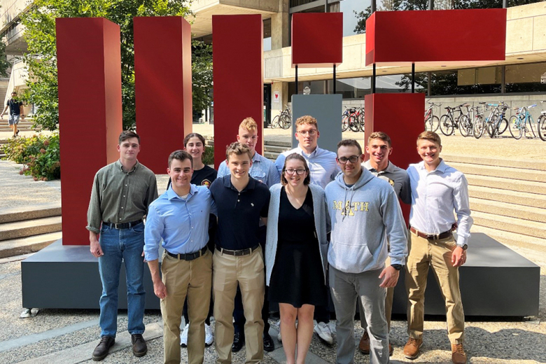 Eleven cadets recently supported the SOCOM Ignite Kickoff at the Massachusetts Institute of Technology. (Front row, left to right) Cadets Jack Hernon, Aiden Looney, Zoe Winston and Jason Ingersoll. (Back Row, left to right) Andrew Barlow, Morgan Brown, Tobias Hild, James Pinter, Alexander Boarnet and Carlton Spivey.