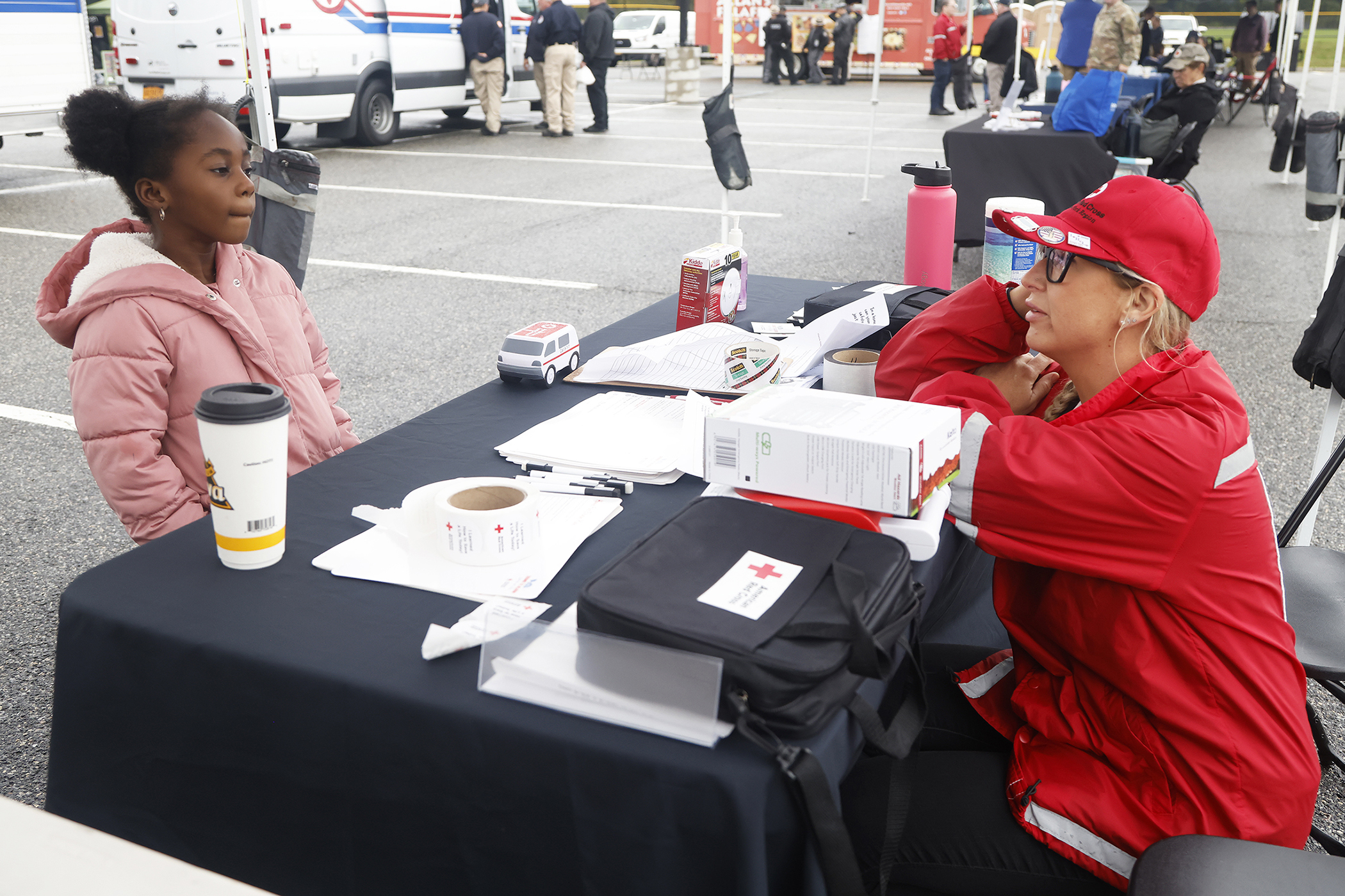 A few hundred West Point community members braved the chilly, inclement weather as the Directorate of Plans, Training, Mobilization and Security hosted the annual Emergency Preparedness Fair Sept. 30 at the West Point Post Exchange parking lot.   (Photo by Eric S. Bartelt/PV)
