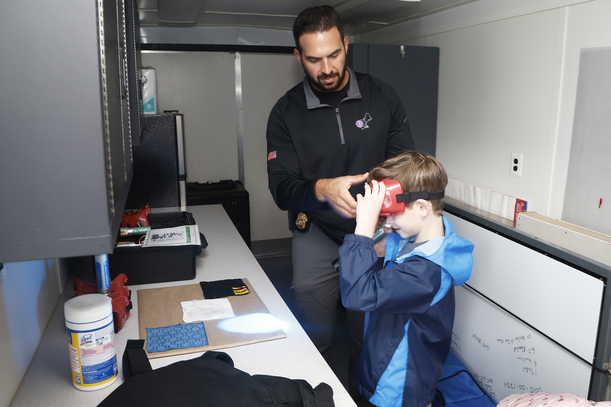 A few hundred West Point community members braved the chilly, inclement weather as the Directorate of Plans, Training, Mobilization and Security hosted the annual Emergency Preparedness Fair Sept. 30 at the West Point Post Exchange parking lot.   (Photo by Eric S. Bartelt/PV)
