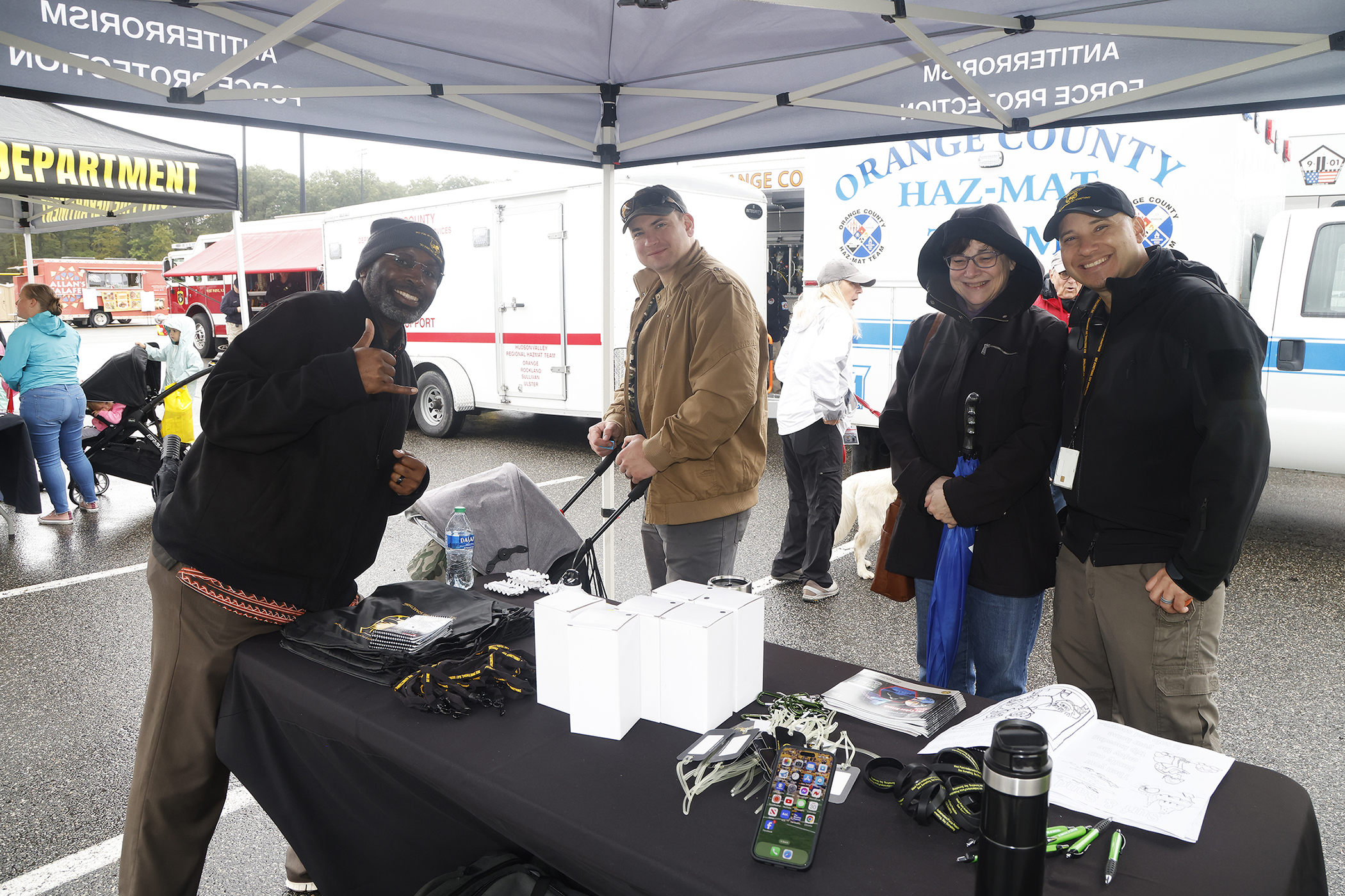 A few hundred West Point community members braved the chilly, inclement weather as the Directorate of Plans, Training, Mobilization and Security hosted the annual Emergency Preparedness Fair Sept. 30 at the West Point Post Exchange parking lot.   (Photo by Eric S. Bartelt/PV)