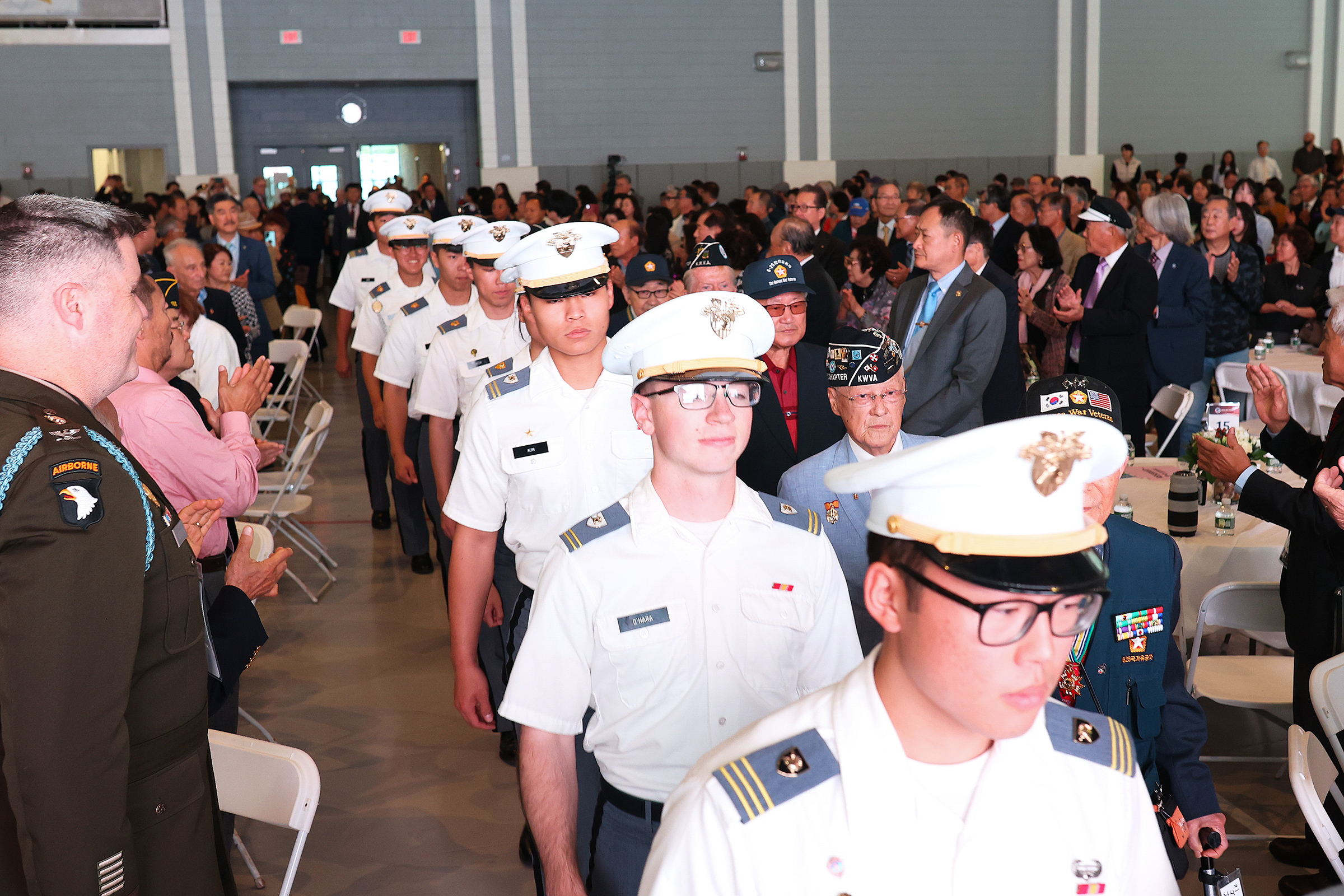Col. Sean Morrow, director of Center for Combating Terrorism; Maj. Si Park, assistant professor in Math Department; and U.S. Military Academy cadets from the Korean American Relations Seminar (KARS) participated in a ceremony Oct. 1 in Fort Lee, New Jersey, commemorating the 70th anniversary of the signing of the U.S.-Republic of Korea (ROK) Alliance.    (Photo by America Korea United Society)