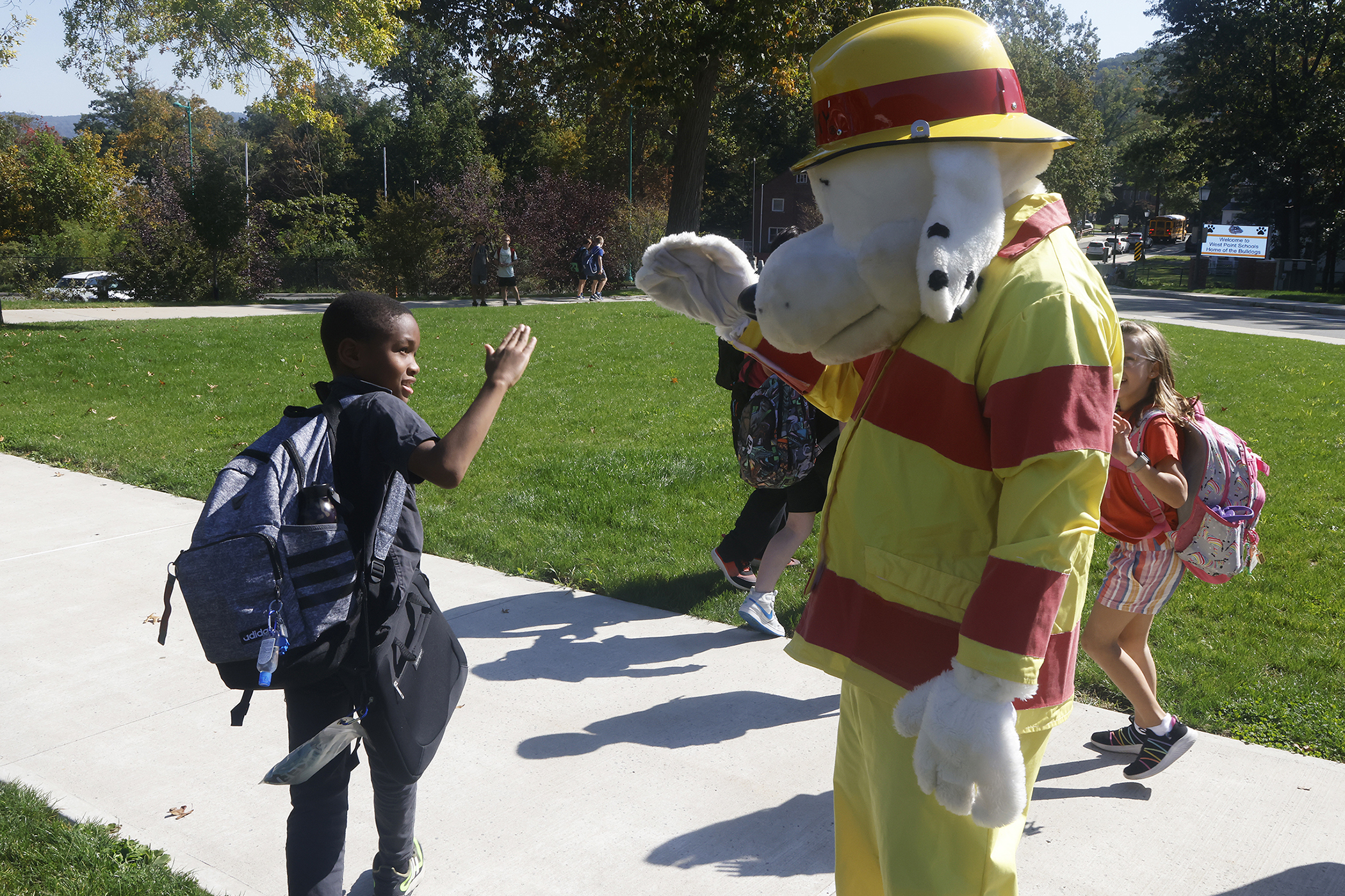 With a commitment to ensuring the safety and security of those living, working and visiting West Point, U.S. Army Garrison West Point and the West Point Fire Department (WPFD) teamed up for a Fire Prevention Week Proclamation signing Oct. 4 at the West Point Middle School (WPMS).    (Photo by Eric S. Bartelt/PV)