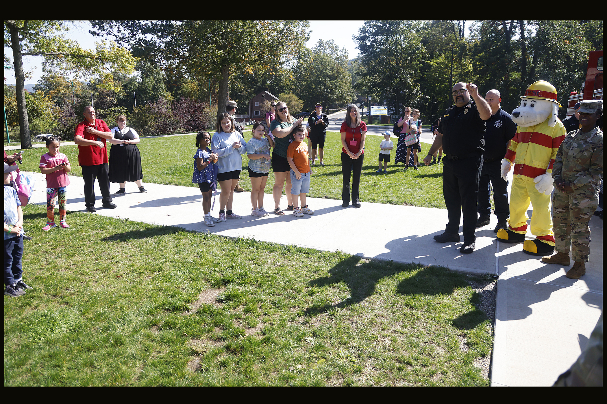 With a commitment to ensuring the safety and security of those living, working and visiting West Point, U.S. Army Garrison West Point and the West Point Fire Department (WPFD) teamed up for a Fire Prevention Week Proclamation signing Oct. 4 at the West Point Middle School (WPMS).    (Photo by Eric S. Bartelt/PV)
