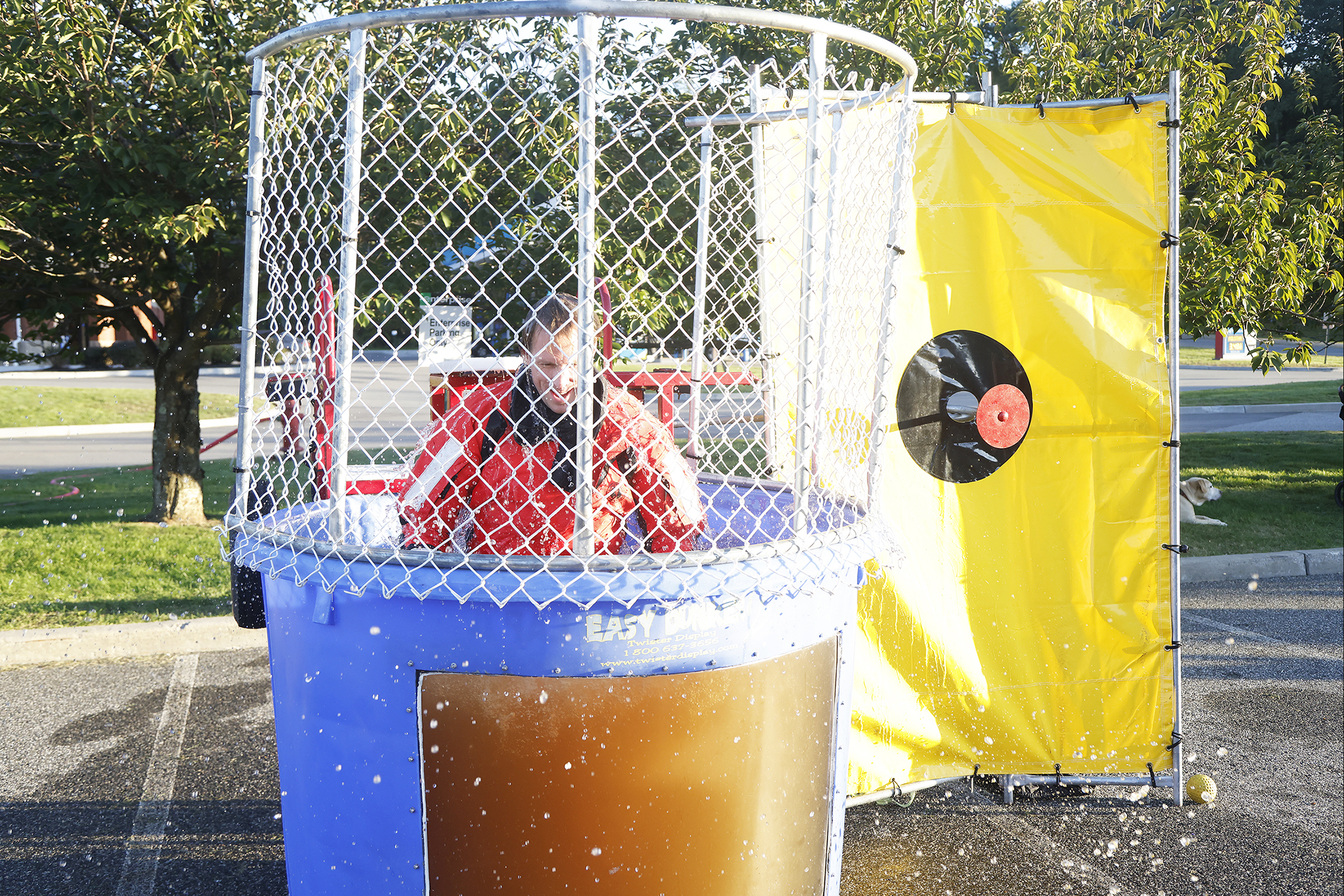 The West Point Fire Department (WPFD) presented its annual Open House for the West Point community Oct. 11 at H Lot in the Post Exchange parking lot. The WPFD offered activities to the children including the Kids Firefighting Obstacle Course with firefighting gear, Fire Extinguisher Training, Bounce House, Fire Truck displays, Cornhole, Dunk a Firefighter and the announcement of the Fire Prevention Week Poster Contest winners.   (Photo by Eric S. Bartelt/PV)