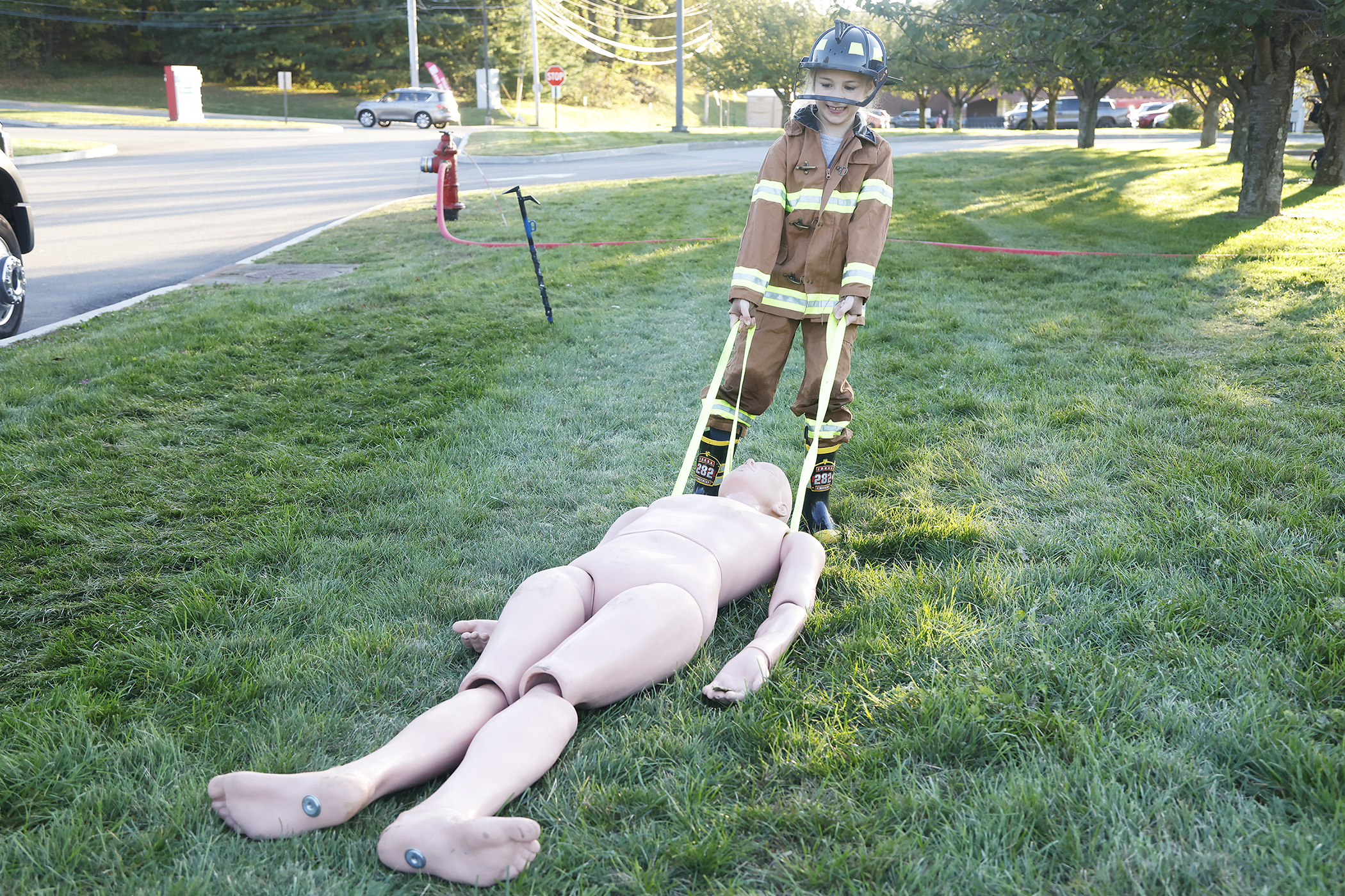 The West Point Fire Department (WPFD) presented its annual Open House for the West Point community Oct. 11 at H Lot in the Post Exchange parking lot. The WPFD offered activities to the children including the Kids Firefighting Obstacle Course with firefighting gear, Fire Extinguisher Training, Bounce House, Fire Truck displays, Cornhole, Dunk a Firefighter and the announcement of the Fire Prevention Week Poster Contest winners.   (Photo by Eric S. Bartelt/PV)
