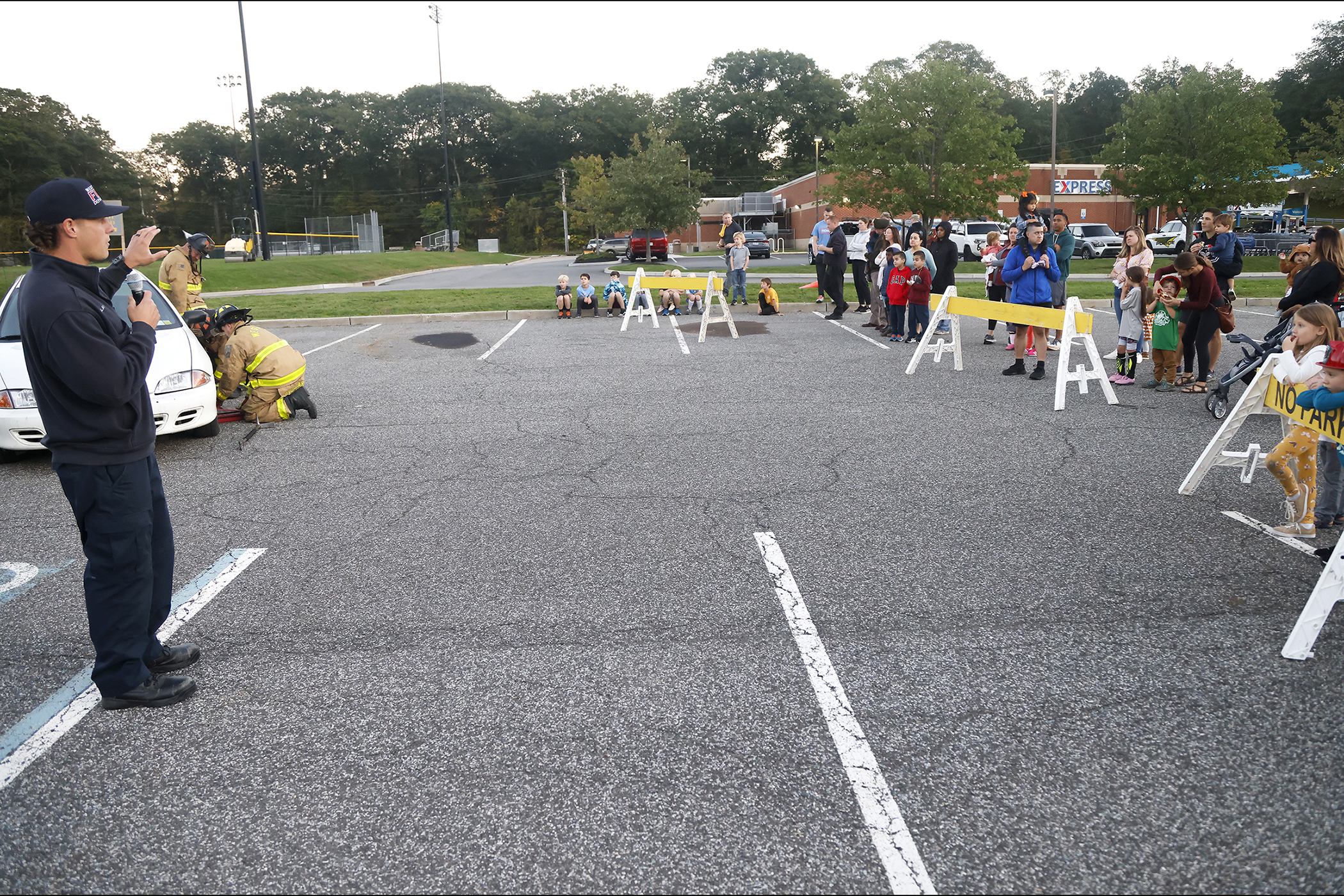 The West Point Fire Department (WPFD) presented its annual Open House for the West Point community Oct. 11 at H Lot in the Post Exchange parking lot. The WPFD offered activities to the children including the Kids Firefighting Obstacle Course with firefighting gear, Fire Extinguisher Training, Bounce House, Fire Truck displays, Cornhole, Dunk a Firefighter and the announcement of the Fire Prevention Week Poster Contest winners.   (Photo by Eric S. Bartelt/PV)