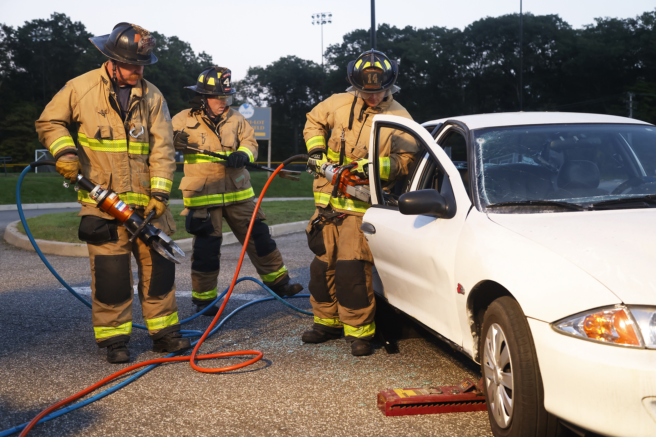 The West Point Fire Department (WPFD) presented its annual Open House for the West Point community Oct. 11 at H Lot in the Post Exchange parking lot. The WPFD offered activities to the children including the Kids Firefighting Obstacle Course with firefighting gear, Fire Extinguisher Training, Bounce House, Fire Truck displays, Cornhole, Dunk a Firefighter and the announcement of the Fire Prevention Week Poster Contest winners.   (Photo by Eric S. Bartelt/PV)