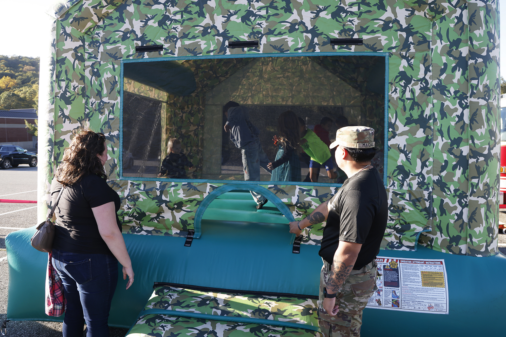 The West Point Fire Department (WPFD) presented its annual Open House for the West Point community Oct. 11 at H Lot in the Post Exchange parking lot. The WPFD offered activities to the children including the Kids Firefighting Obstacle Course with firefighting gear, Fire Extinguisher Training, Bounce House, Fire Truck displays, Cornhole, Dunk a Firefighter and the announcement of the Fire Prevention Week Poster Contest winners.   (Photo by Eric S. Bartelt/PV)