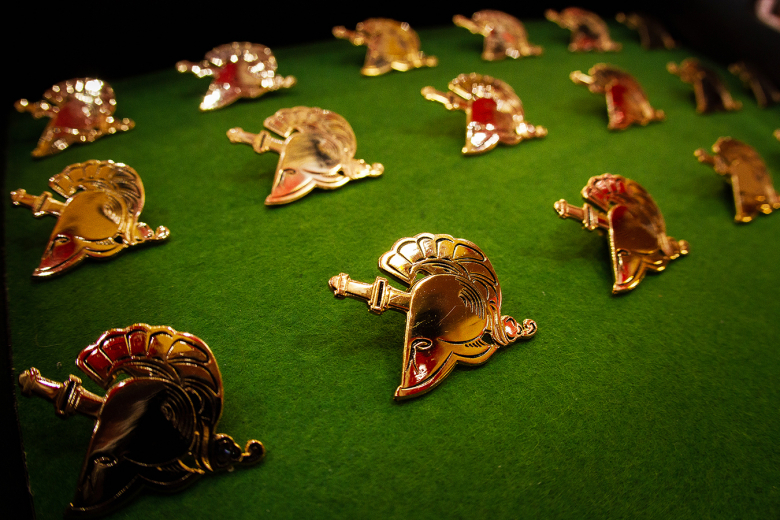 Brig. Gen. Mark Quander, Commandant of the Corps of Cadets, presented Centurion Pins (Bottom left) to 17 captains of Cadet Competitive Club sports Sept. 13 at the Cadet Mess Hall. In the ancient Roman Army, Soldiers were awarded the rank of “Centurion” based on their strength, size and skills, as well as years of dedicated military service. In 2009, retired Maj. Gen. William Rapp, 1984 USMA graduate and then Commandant, created the Centurion Pin ceremony to recognize the accomplishments and dedication of 