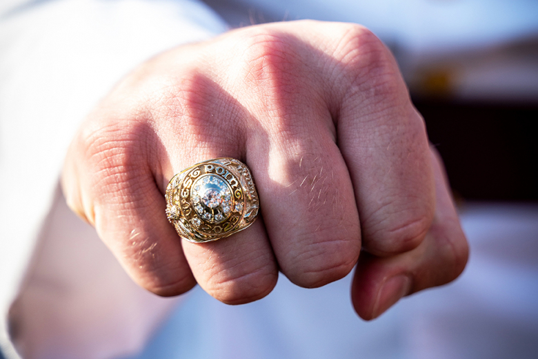A closeup of a Firstieʼs ring. 	           Photo by John Pellino/USMA PAO