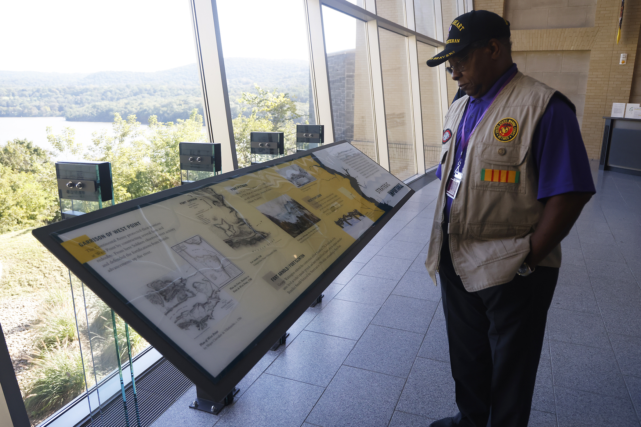 The U.S. Military Academy welcomed 38 Purple Heart recipients and their family and caregivers, about 90 total guests, during the Purple Heart Patriot Project venture to West Point on Sept. 21. Organized and sponsored by the National Purple Heart Honor Mission, the non-profit organization works to promote the National Purple Heart Hall of Honor in New Windsor, N.Y.   (Photo by Eric S. Bartelt/PV)