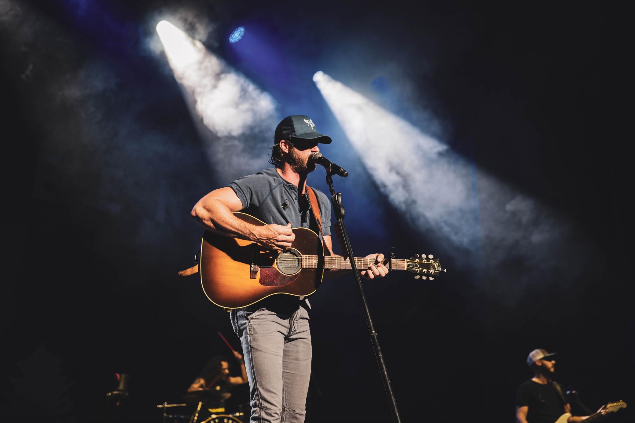 Platinum country artist Riley Green performs in front of the U.S. Military Academy Corps of Cadets during the "We Stand Together" concert on Sept. 11 at West Point.