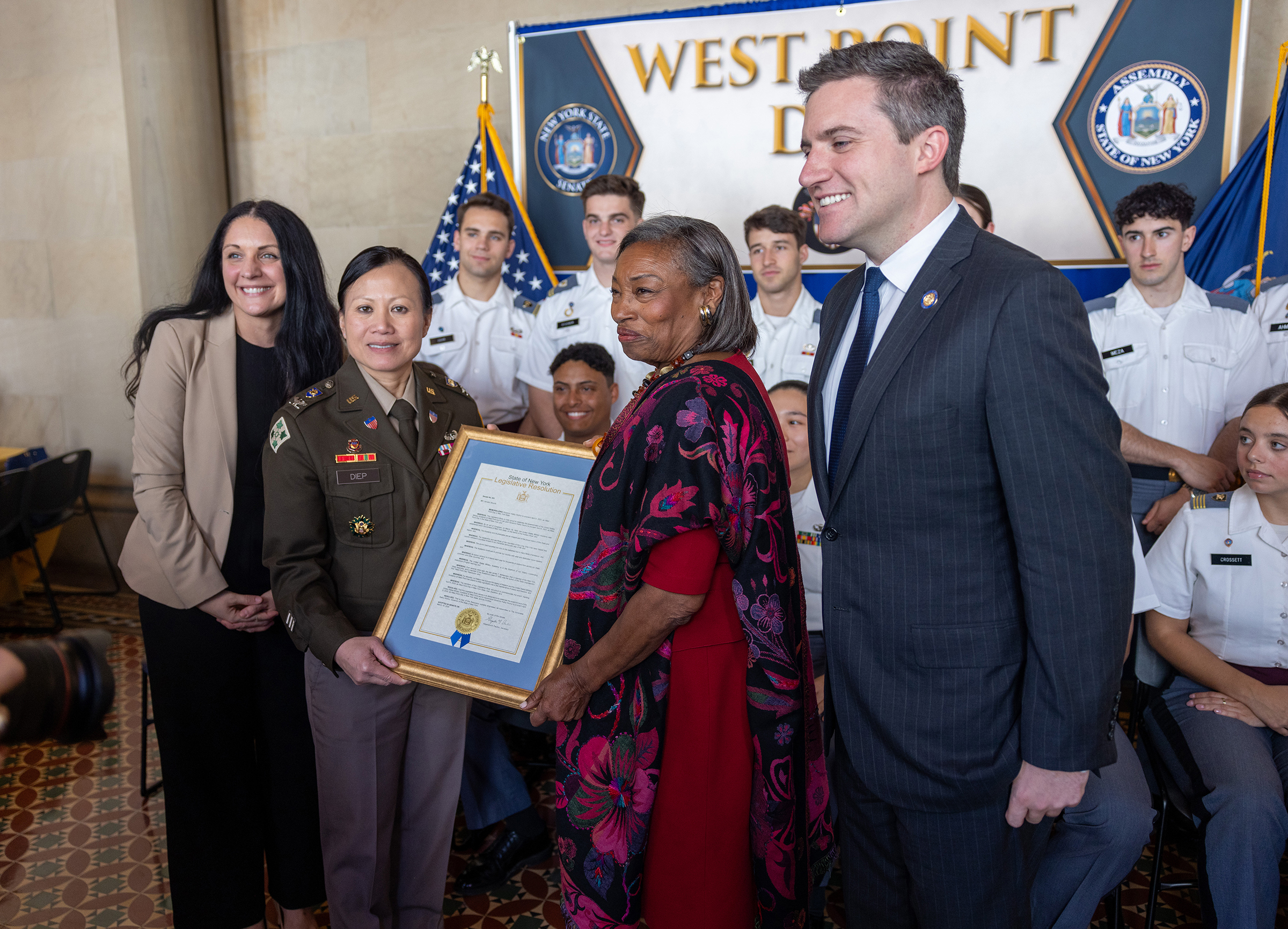 The New York Legislature honored the U.S. Military Academy during the 73rd annual West Point Day in Albany on April 9 at the State Capitol Building in Albany, N.Y.  (Photo by Eric S. Bartelt / USMA PAO-VI)