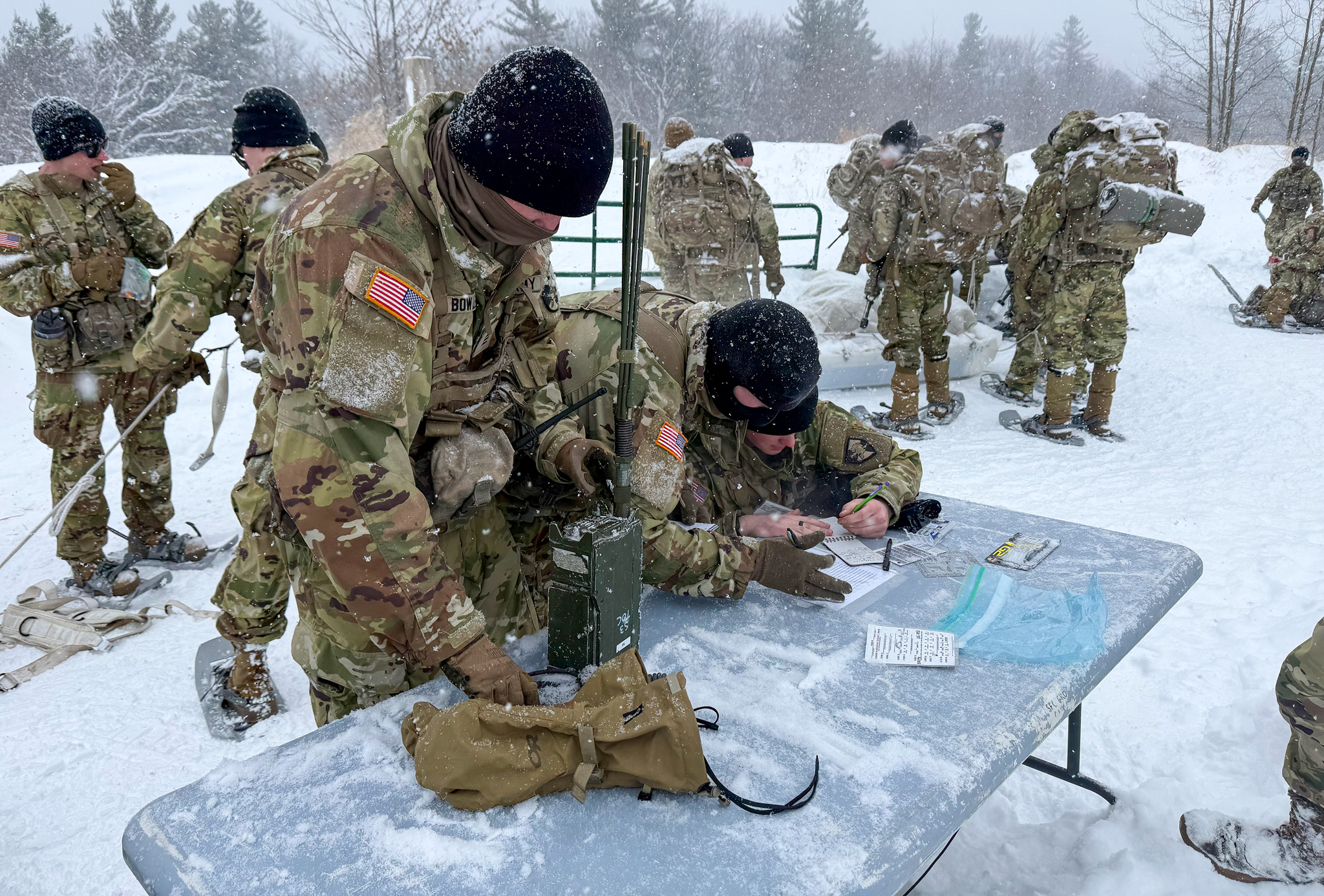 Training alongside their sponsoring unit, the 10th Mountain Division, nine cadets representing the U.S. Military Academy among 26 teams competed in the D-Series Winter Challenge, a physically and mentally demanding cold-weather competition, which is designed to develop junior leaders while strengthening institutional partnerships with the operational Army.   (Photo by Capt. Katie Emery/G-2 TAC Officer)