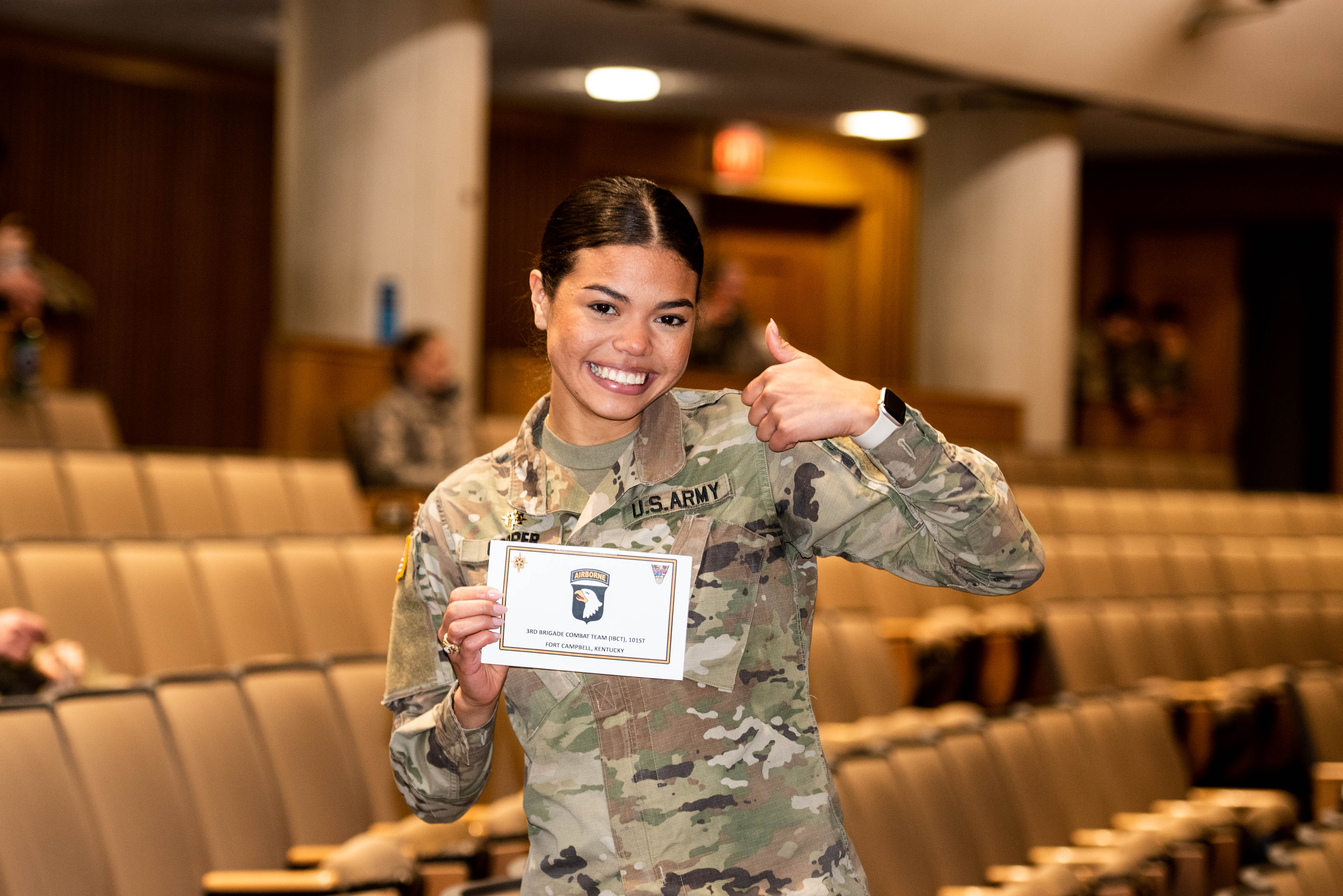 The Class of 2023 Cadets gathered at various locations to choose their first Army duty station during the annual Post Night event on Feb. 28 at the U.S. Military Academy.  The staff and faculty in the Department of Military Instruction organized Post Night using a draft-style posting process based on the USMA order of merit list, allowing cadets to select their duty station and Basic Officer Leader Course based on where they rank from highest to lowest on the OML.