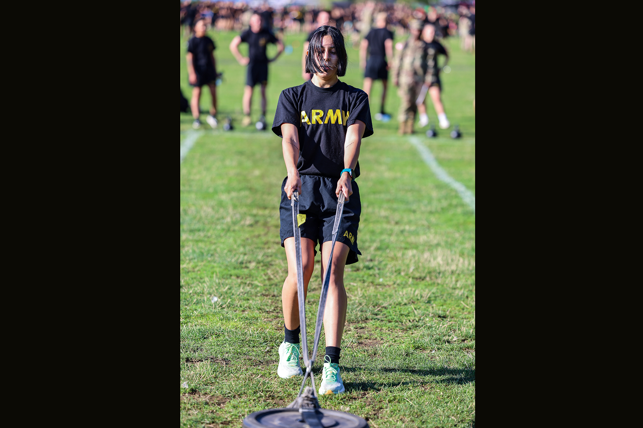 U.S. Military Academy 1st and 2nd class cadets completed their first Army Combat Fitness Test (ACFT) of the academic year Aug. 19 at South Dock. To pass the ACFT, it requires the cadets to get a passing grade in a two-mile run; the plank; push-ups; sprint, drag and carry; ball toss; and dead lift.  (Photo by SFC Luisito Brooks/USMA PAO)