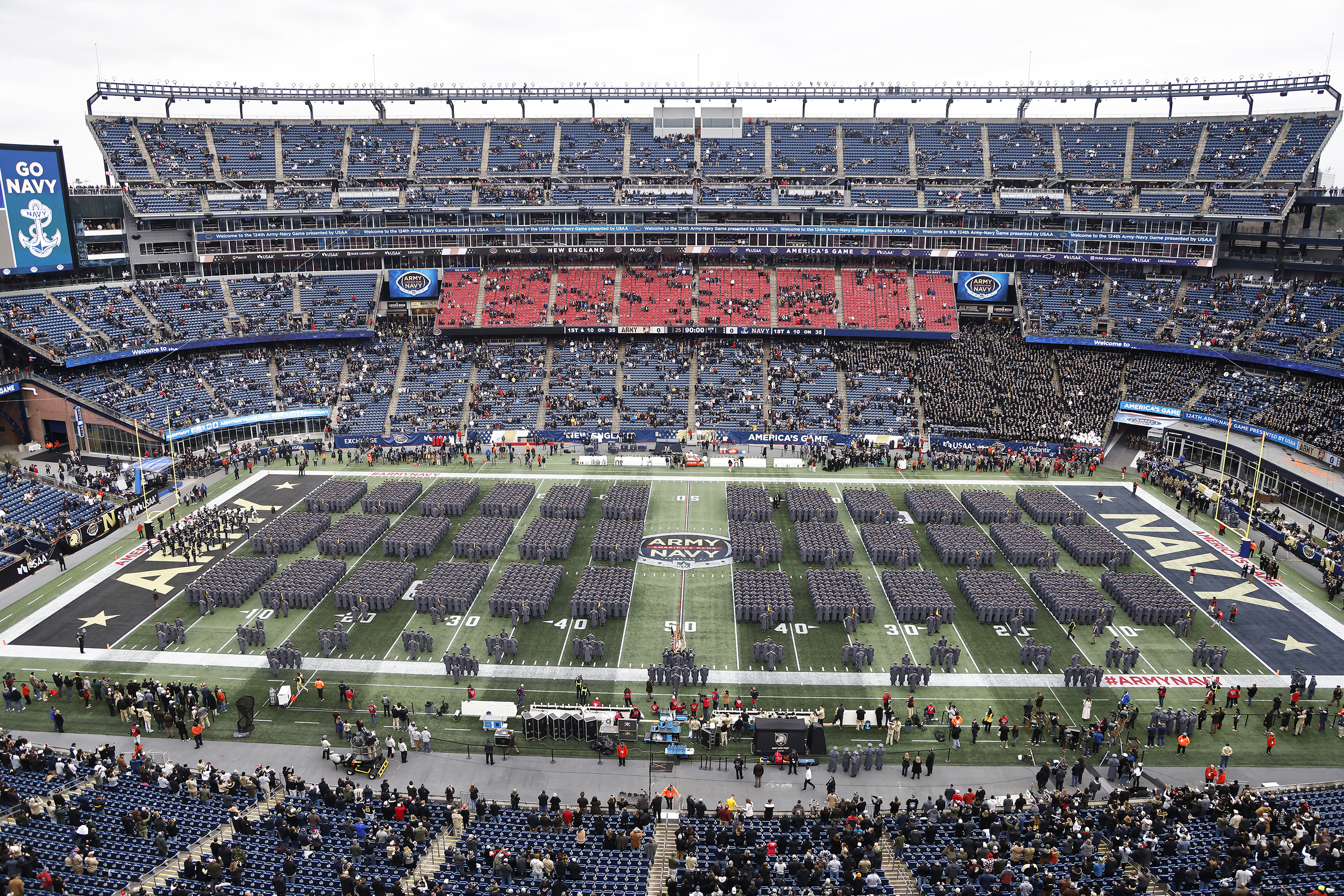 The Army-Navy Game is more than just a football game, it is about the experience. The 124th annual game offered much rivalry competition, spirit and pageantry on Dec. 8-9 with the Patriot Games, Army-Navy Football Classic Gala, ESPN College Game Day and various other activities at Gillette Stadium, including the jump of the Army Golden Knights and Navy Leapfrogs and the flyover of the Navy jets and Army rotary aircraft. 