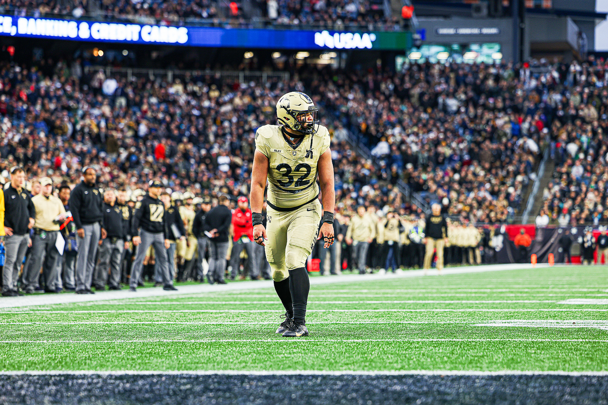 The Army West Point Black Knights (6-6) defeated the Navy Midshipmen (5-7), 17-11, Dec. 9 in the 124th edition of the Army-Navy Game presented by USAA. The win marks two consecutive wins for Army over Navy and also marks Army's fourth Commander-in-Chief's Trophy outright win in the last seven years.  For the first time in the 124-year history of the Army-Navy Game, the Army West Point and Navy squared off in Foxborough, Mass., in Gillette Stadium, home of the New England Patriots. 