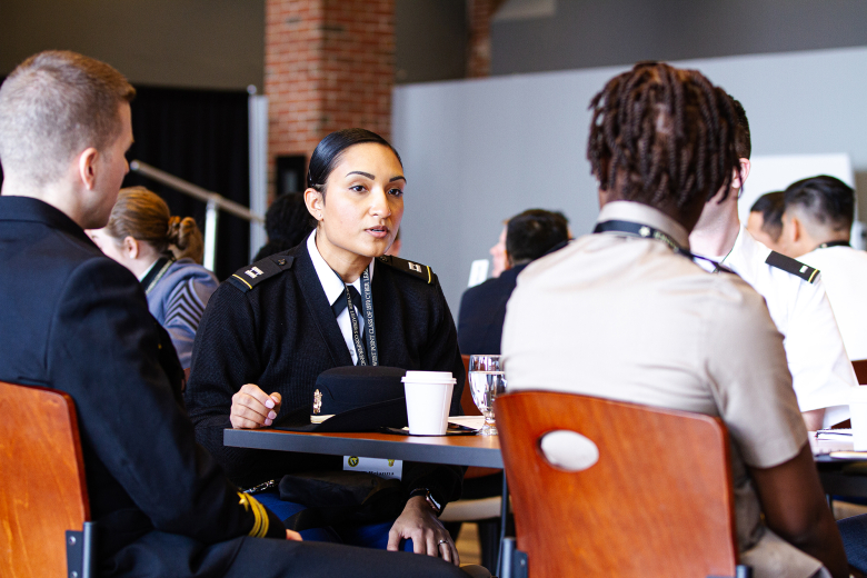 Chief Warrant Officer 3 Justin Helphenstine, the Cyber National Mission Forces tactical director, and other subject matter experts lent their knowledge to cadets and other service academy students during the Cyber Leadership Conference between Jan. 30-Feb. 1 at Eisenhower Hall. Sponsored by the USMA Class of 1970, the CLC offers cyber officers a productive annual leadership development experience. Additionally, the event brought together cadets and students from other service academies interested in the
