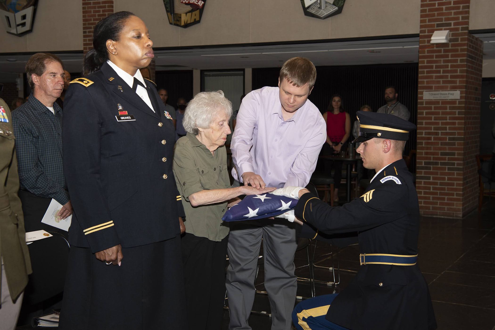 Department of Defense, Army civilians were presented awards and certificates in recognition of appreciation for their years of service and retirement during a ceremony June 15 at Crest Hall. Four West Point employees – James “Chickie” Ciccarelli, Beth N. Craig, Maureen Howard and John J. DeAngelis – were honored by U.S. Military Academy Garrison Commander, Col. Anthony J. Bianchi, during the ceremony.   (Photo by Kyle Osterhoudt/USMA PAO)
