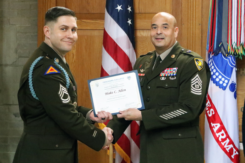 Twenty-three noncommissioned officers graduated from the eighth cohort of the Benavidez Leader Development Program (BLDP) during a ceremony Feb. 24 in the Thayer Award Room at West Point. The class’s graduates were assembled from several West Point organizations to include the West Point staff, Brigade Tactical Department (BTD/U.S. Corps of Cadets), West Point Band, USMA Public Affairs, West Point Military Police, the USMA Preparatory School and other organizations outside of the academy to include to U.S. 