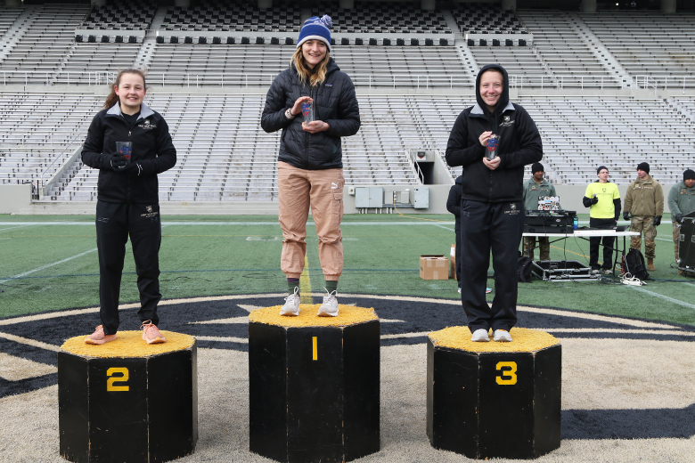 The Army West Point Marathon Team hosted the seventh annual Fallen Comrades Half Marathon March 19 at the U.S. Military Academy. This year, 638 participants braved brisk sub-32-degree weather to partake in a one-mile Kids Fun Run in addition to the 13.1-mile run and ruck march throughout the West Point post starting and finishing at Michie Stadium. The race is dedicated to those members of the Long Gray Line who served during war and paid the ultimate sacrifice. The team celebrates their memory with a
