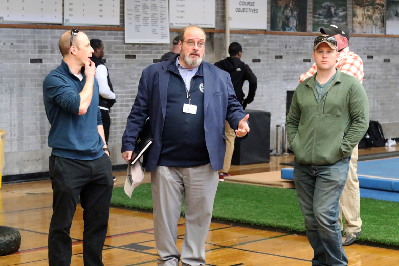 About 40 noncommissioned officers and officers from 2nd Battalion, 315th Brigade Engineer Battalion “Shogun” from Fort Dix, N.J., toured the U.S. Military Academy March 30 as part of a unique professional development staff ride opportunity and to build an esprit de corps among the unit members.    (Photo by Eric S. Bartelt/PV)
