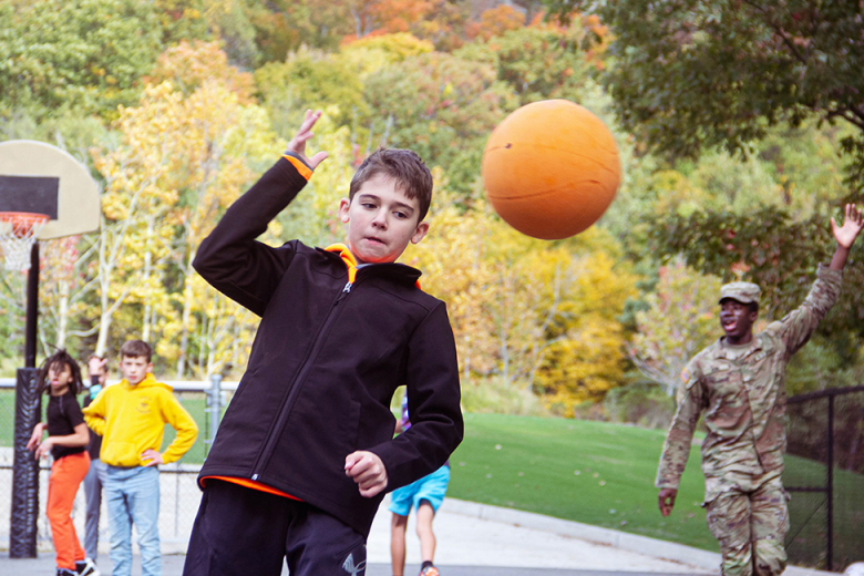 Cadets from B-2 Company, the “Bulldogs,” visited the West Point Middle School to kickoff Red Ribbon Week and promote living a drug-free life on Oct. 19 at the U.S. Military Academy. The cadets played bingo during lunch, participated in recess and the classrooms with the children. 	         Photos by Jorge Garcia/PV