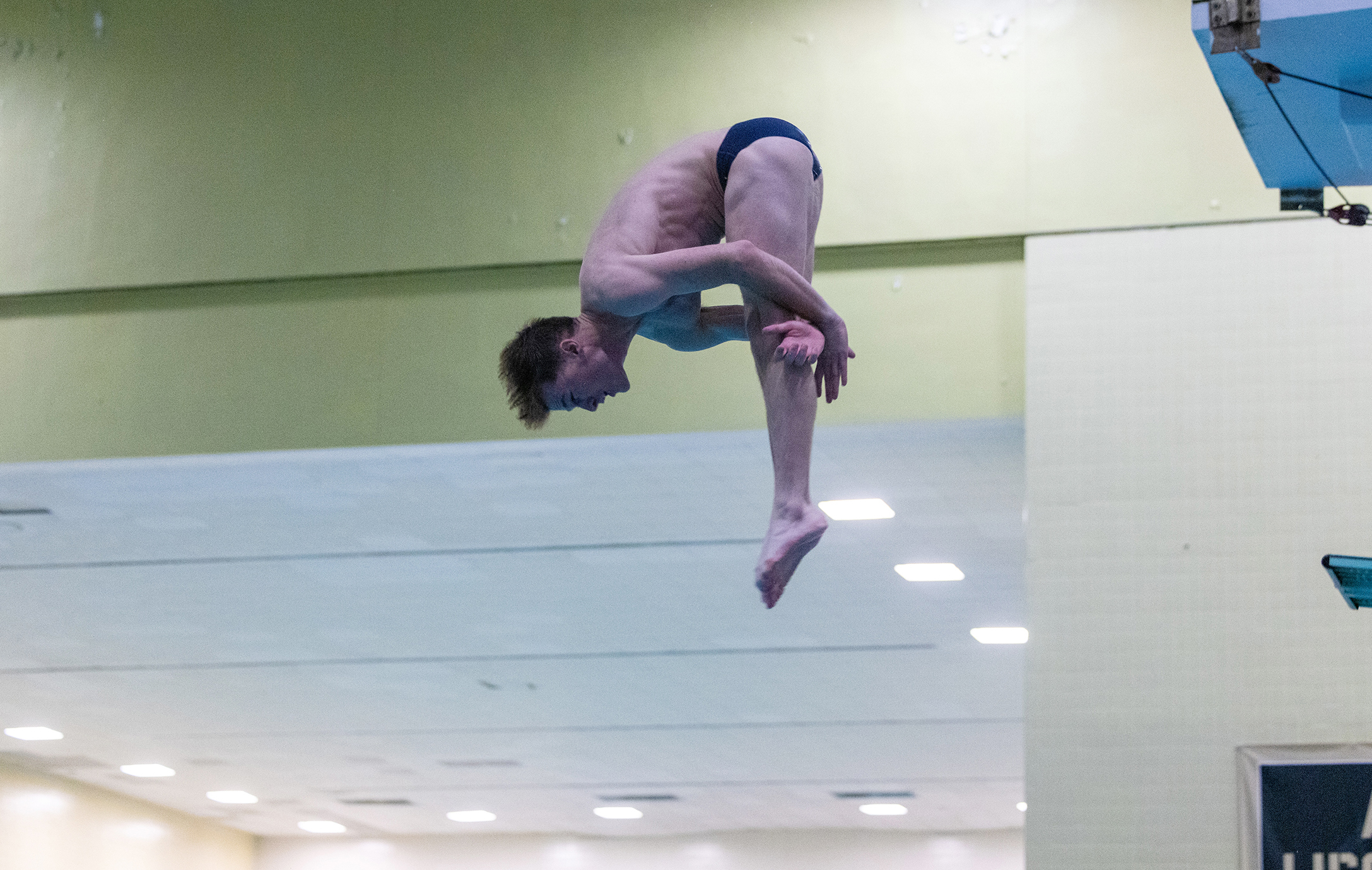Army faced Navy in Swimming and Diving on Dec. 5 at Crandall Pool. The Army men's and women's teams swept the meet over Navy for the first time since 1988 to earn the 'Star.'  (Photo by Eric S. Bartelt/USMA PAO)