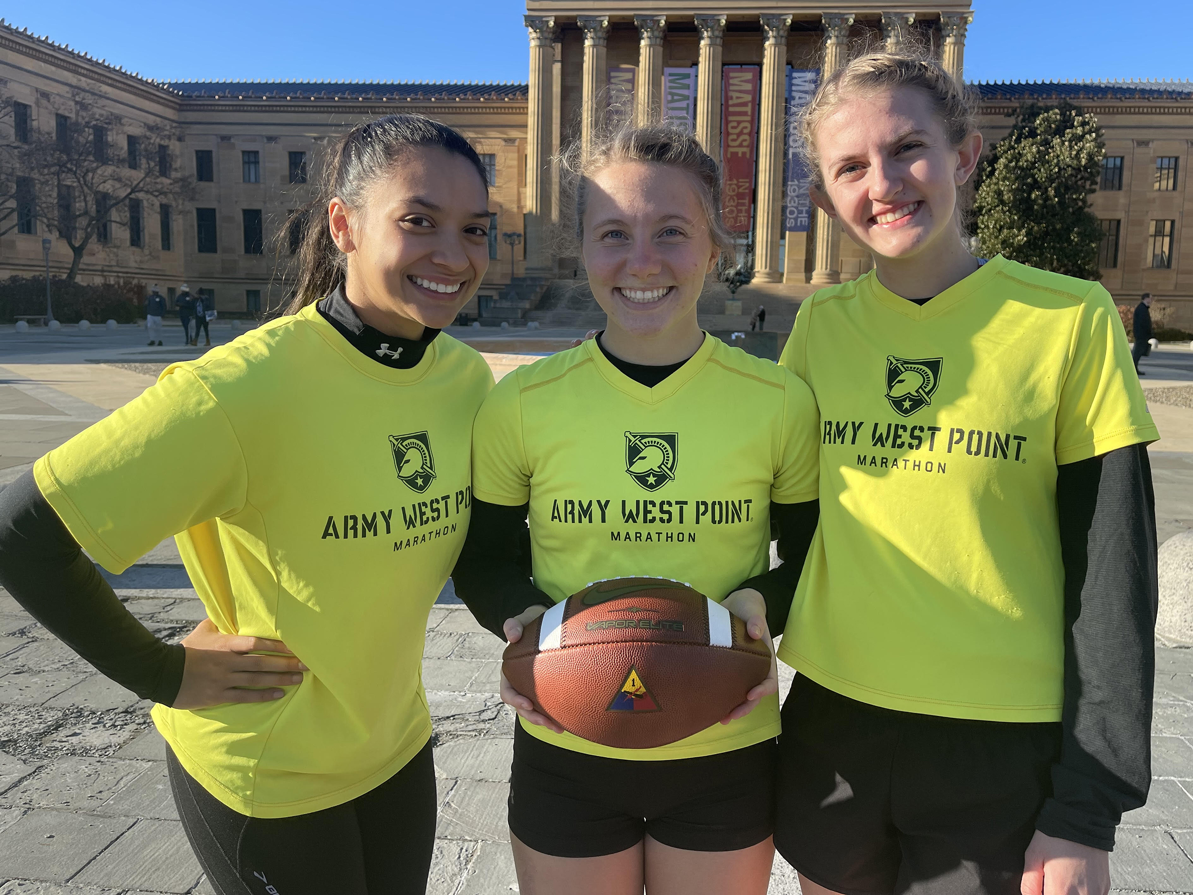 The approximately 300-mile journey of the Army-Navy Ball Run begins Wednesday, Dec. 11, in front of Quarters 100 of U.S. Military Academy Superintendent Lt. Gen. Steven Gilland’s home. Eighteen members of the Army West Point Marathon Team will step off to cheers from the West Point community and Corps of Cadets to deliver the Army-Navy gameday ball to Northwest Stadium, home of the NFL’s Washington Commanders, in Landover, Md., on Saturday, Dec. 14, for the 125th iteration of the Army-Navy Game. 