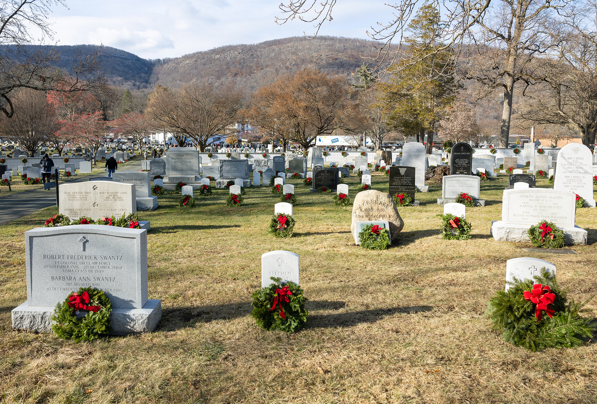 Several hundred volunteers took part in placing 7,350 wreaths throughout the West Point Cemetery during the 15th annual Wreaths Across America on Dec. 7.