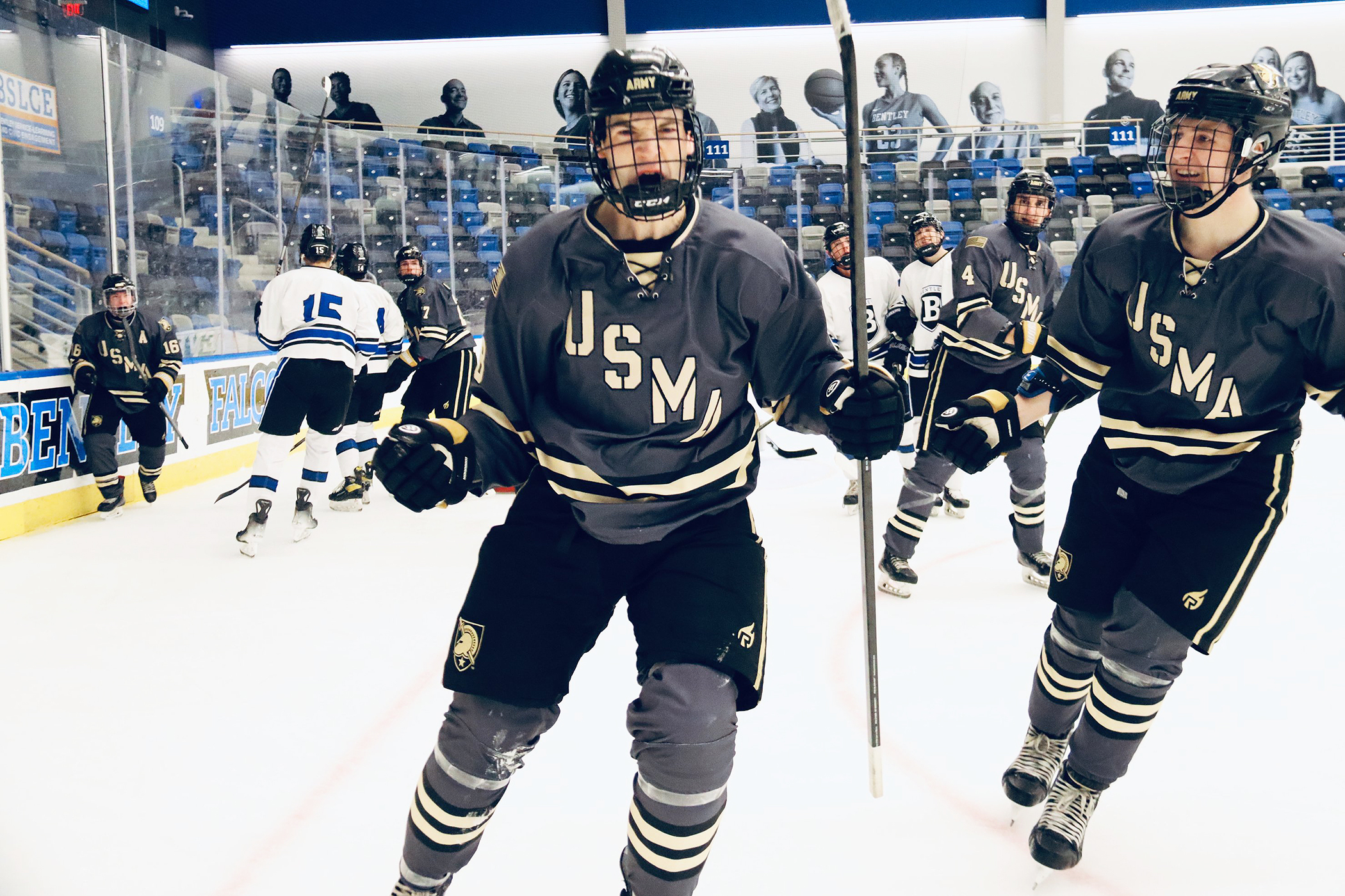 Army West Point Men's Club Hockey team began last weekend ranked No. 2 in the Northeast Region of the American Collegiate Hockey Association, and the Black Knights solidified that position with victories at No. 1 Northeastern and No. 4 Bentley in the Boston area on Jan. 18 and 19.  