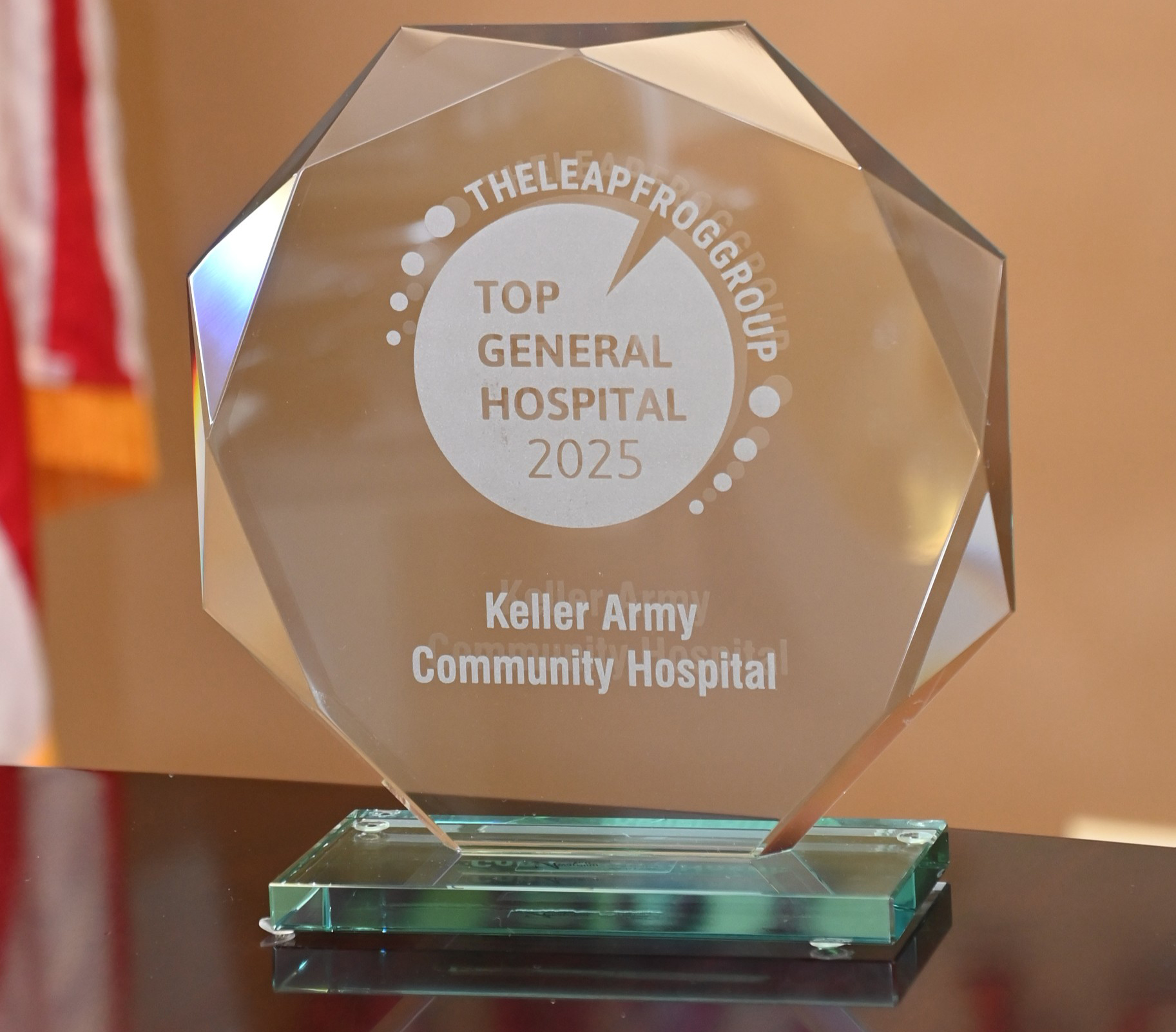 Keller Army Community Hospital received the ‘Top General Hospital Award’ from The Leapfrog Group during the 2025 Leapfrog Annual Meeting & Awards Dinner, held Dec. 15, 2025, in National Harbor, Md.