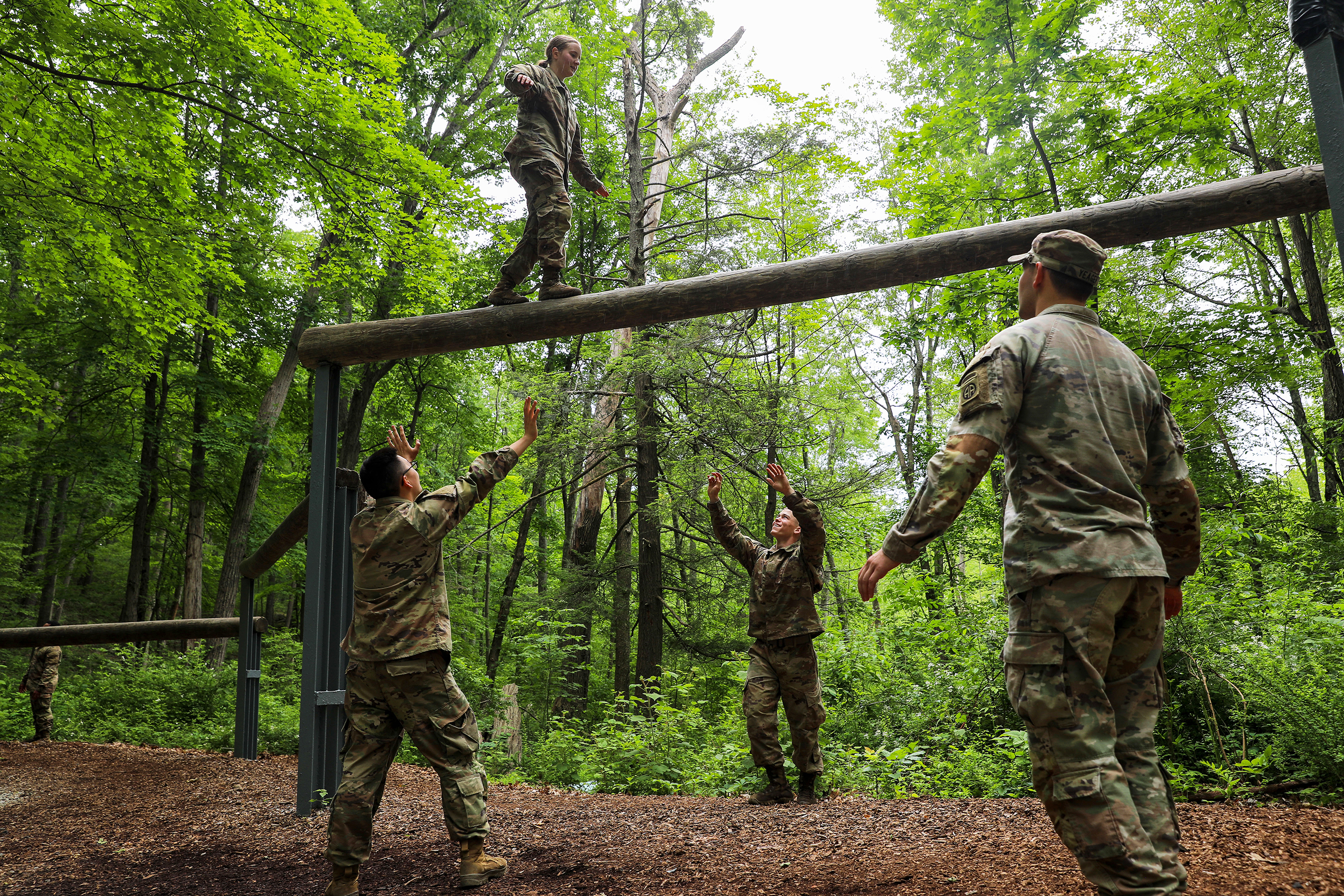Paratroopers assigned to the task force, from the 1st Brigade Combat Team, 82nd Airborne Division, arrived recently to spend the summer at Camp Natural Bridge, a training area at the U.S. Military Academy, to assist with Cadet Summer Training (CST) 2023. CST is about 12 weeks’ worth of summer training that develops the cadets by giving them the opportunity to train under the guidance of upper-class cadets with the visiting Army units facilitating the initial training of those cadets. The task force also 