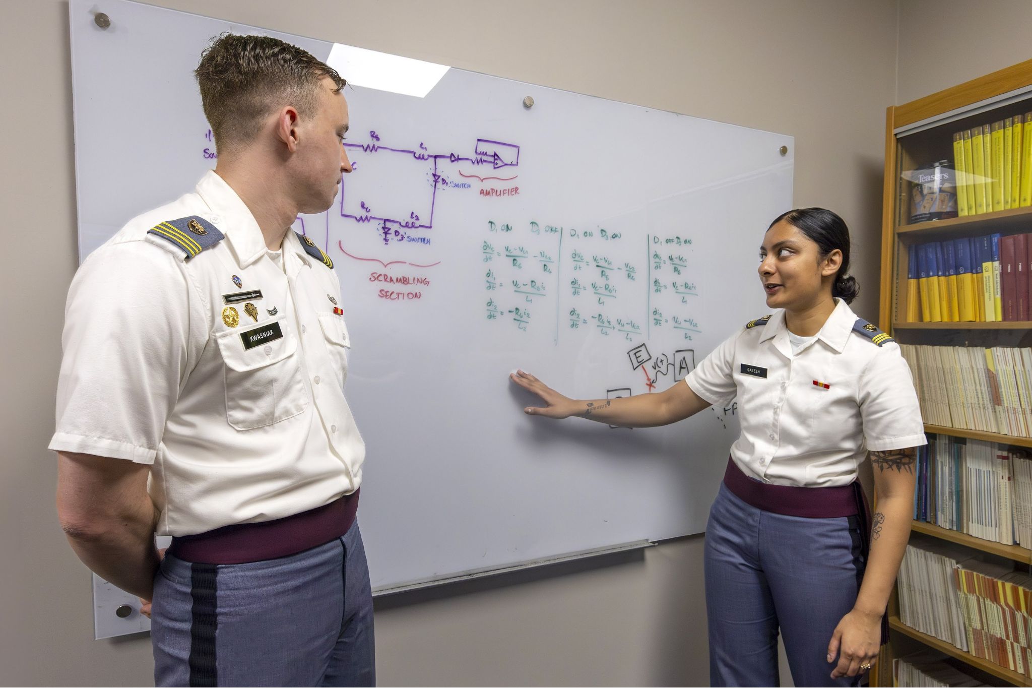Math Projects Day Prep in Thayer Hall as part of cadets research encrypting and decoding drone feeds on April 15.
