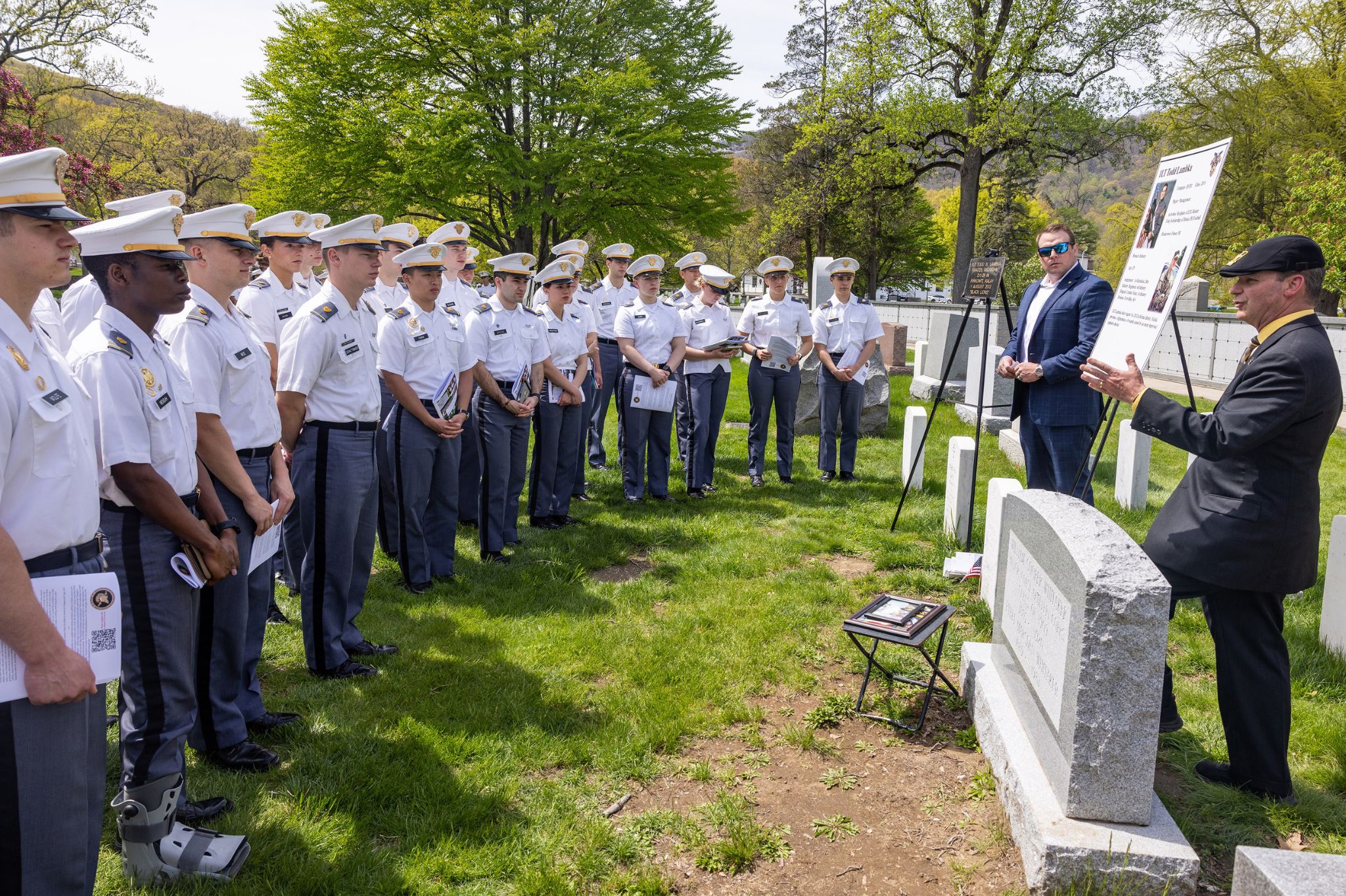 Cadets from the U.S. Military Academy Class of 2028 participated in the annual "Inspiration to Serve" Cemetery Tour on April 23 at the West Point Cemetery. It is a ceremony where cadets honor the sacrifices of those who came before them, but it also allows them to reflect on the legacy of the Long Gray Line and the importance of service. The cemetery tour gives the cadets a chance to learn about the lives of fallen graduates, fostering a deep connection and understanding of the values of service. The experi