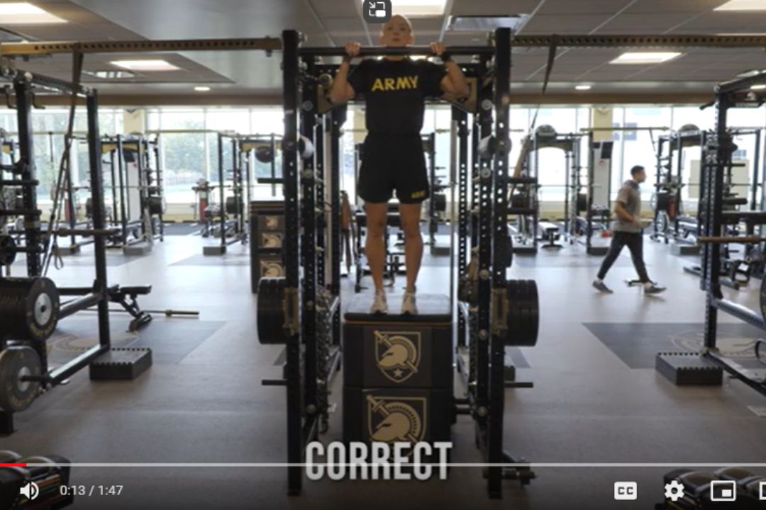 cadet performing a flex-arm hang