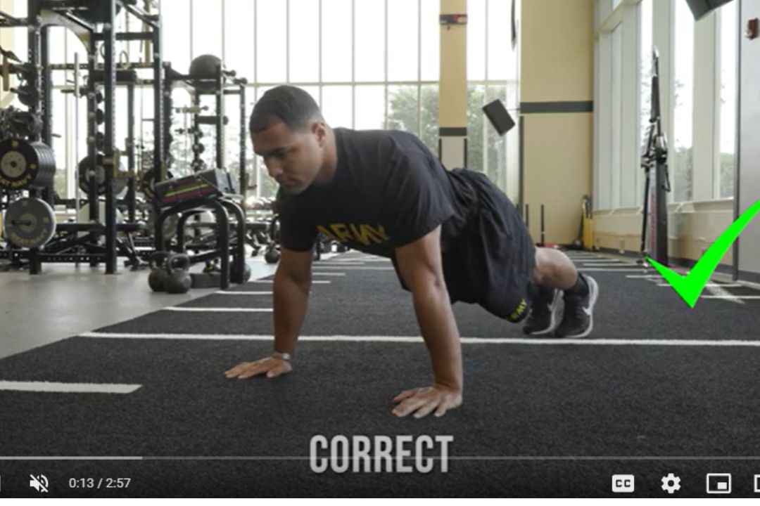 Cadet performing a push-up