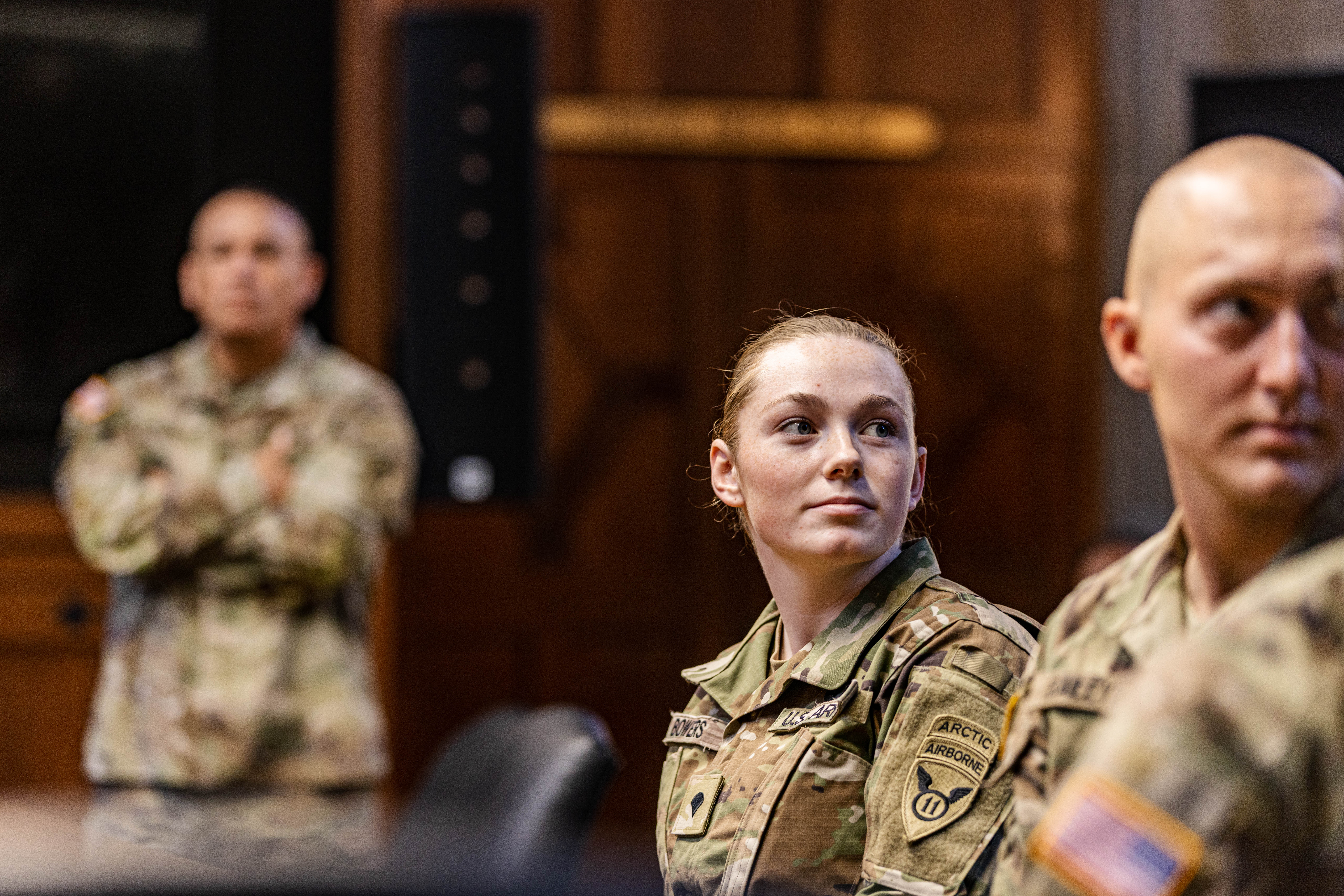 Junior Soldiers, cadets and senior leaders gathered at the Superintendent's Conference Room to discuss the significant transition from being an enlisted Soldier to following the path of officership as part of the Soldier's Admission Program (SAP) on Oct. 13 at the U.S. Military Academy.