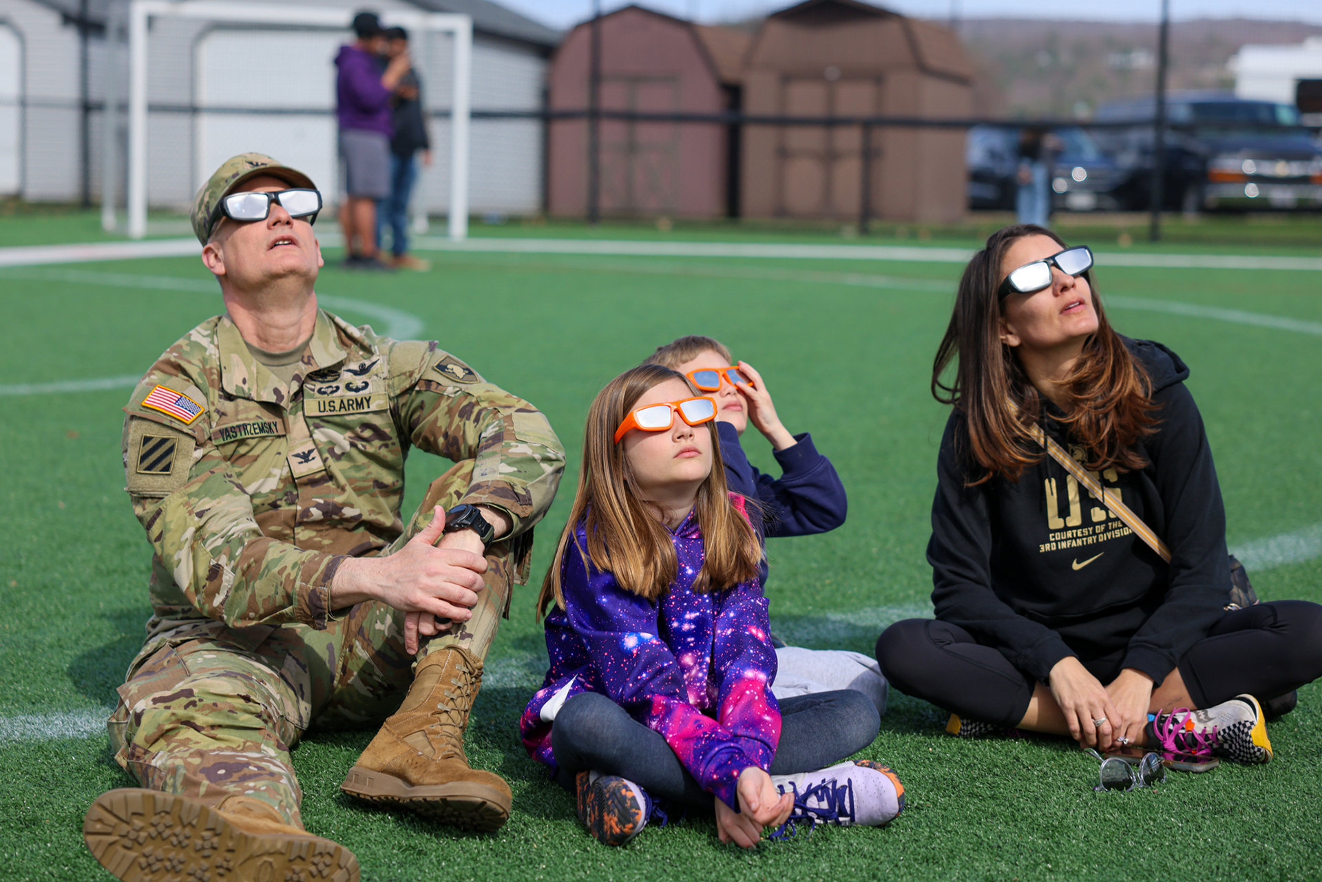 Cadets, staff, faculty and West Point community members traveled to Daly Field April 8 to witness the Solar Eclipse at the U.S. Military Academy.   
