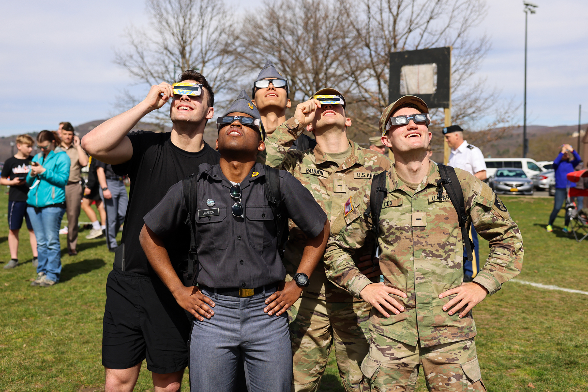 Cadets, staff, faculty and West Point community members traveled to Daly Field April 8 to witness the Solar Eclipse at the U.S. Military Academy.  