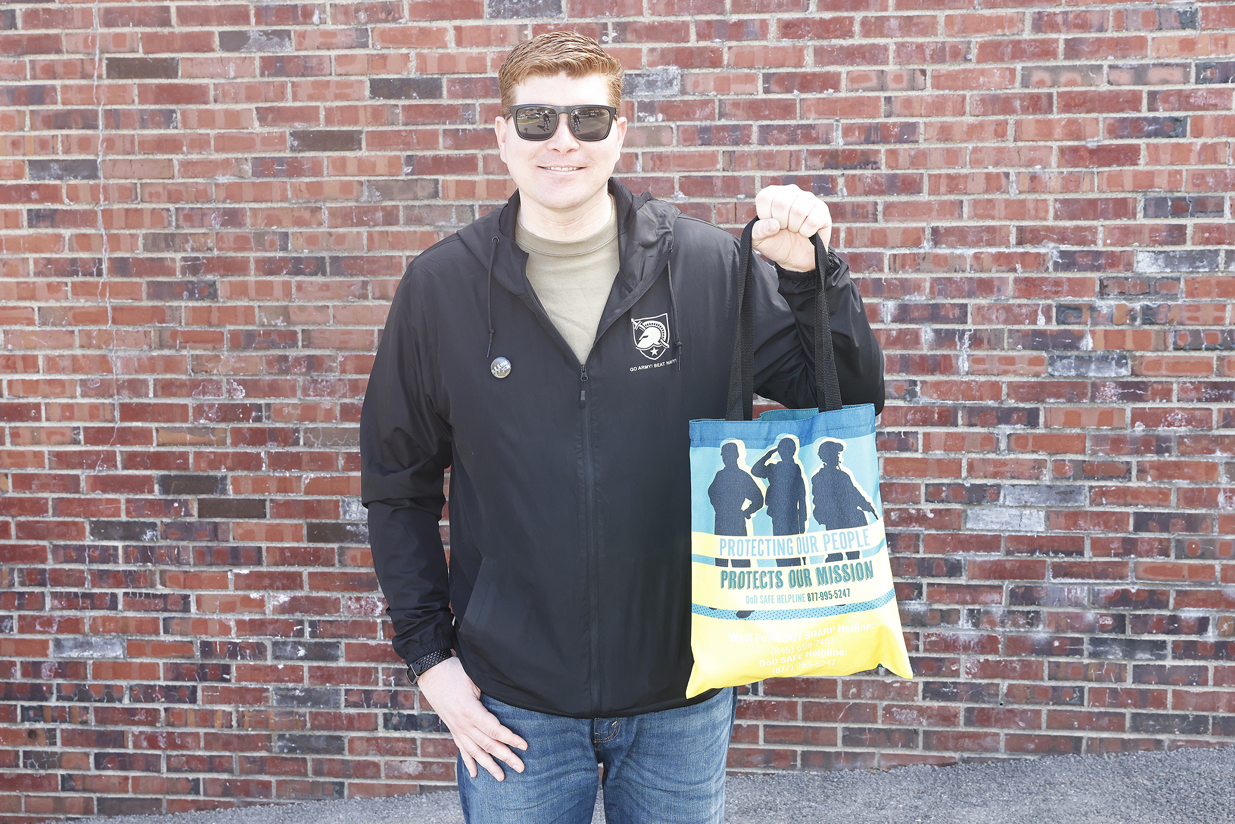 The West Point Sexual Harassment Assault Response Prevention (SHARP) team hosted the Walk A Mile in observance of Sexual Assault Awareness and Prevention Month (SAAPM) April 24 at the Beat Navy Tunnel and sidewalk area along Eisenhower Hall. Throughout the day, the community also wore denim as it is Demin Day, which supports sexual assault survivors.  (Photo by Eric S. Bartelt/USMA PAO)