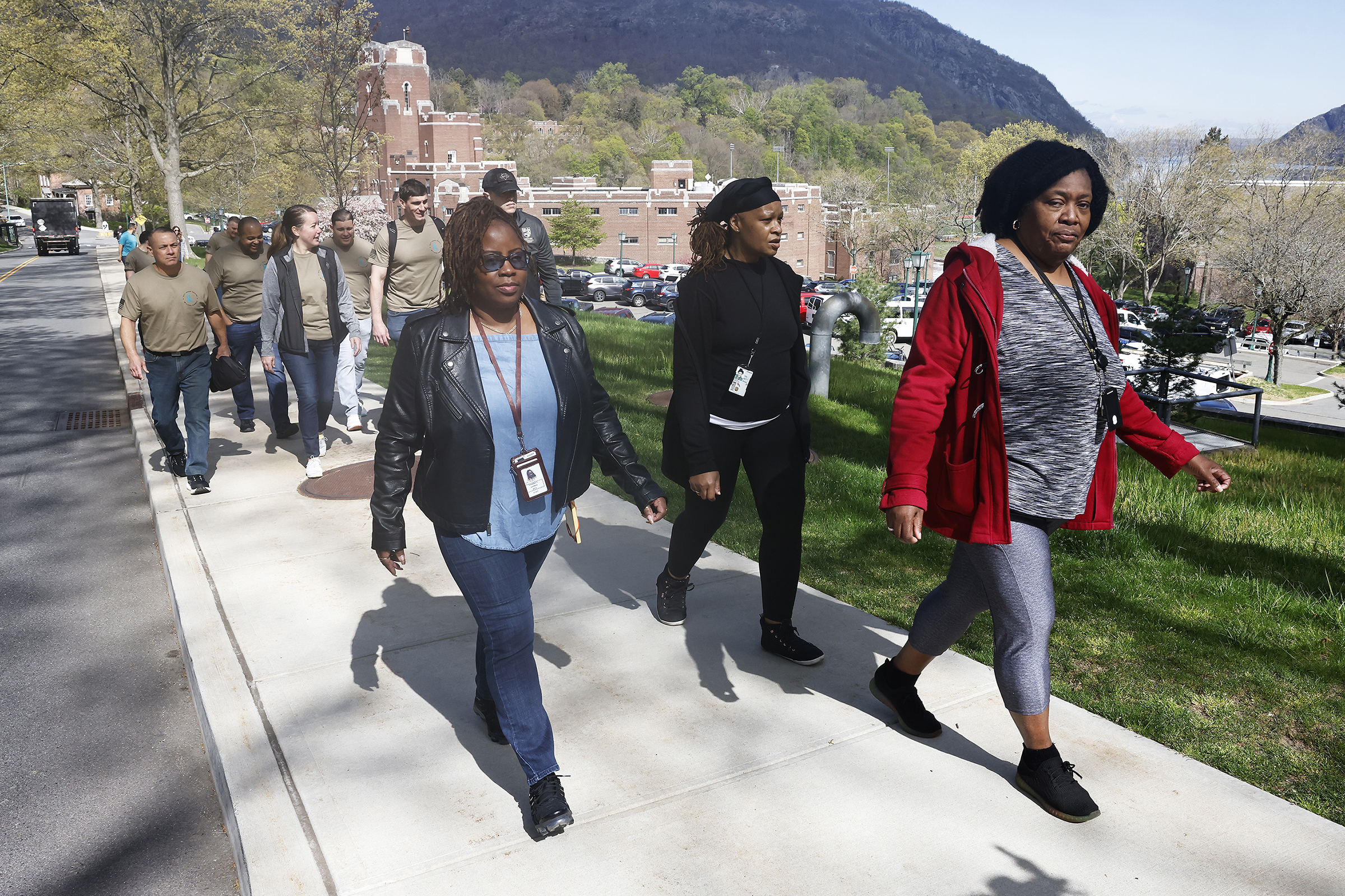 The West Point Sexual Harassment Assault Response Prevention (SHARP) team hosted the Walk A Mile in observance of Sexual Assault Awareness and Prevention Month (SAAPM) April 24 at the Beat Navy Tunnel and sidewalk area along Eisenhower Hall. Throughout the day, the community also wore denim as it is Demin Day, which supports sexual assault survivors.  (Photo by Eric S. Bartelt/USMA PAO)